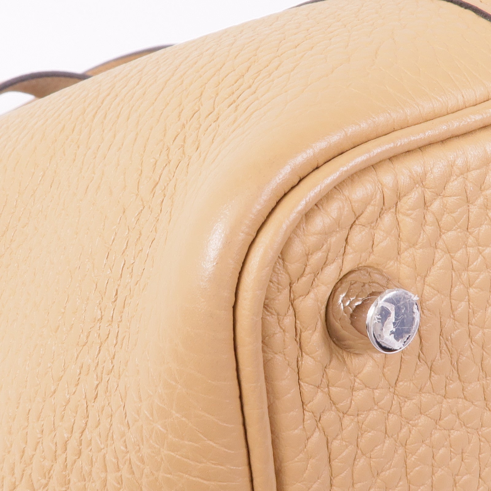 HERMES PHW Picotin PM Tote Bag Clemence Leather Brown