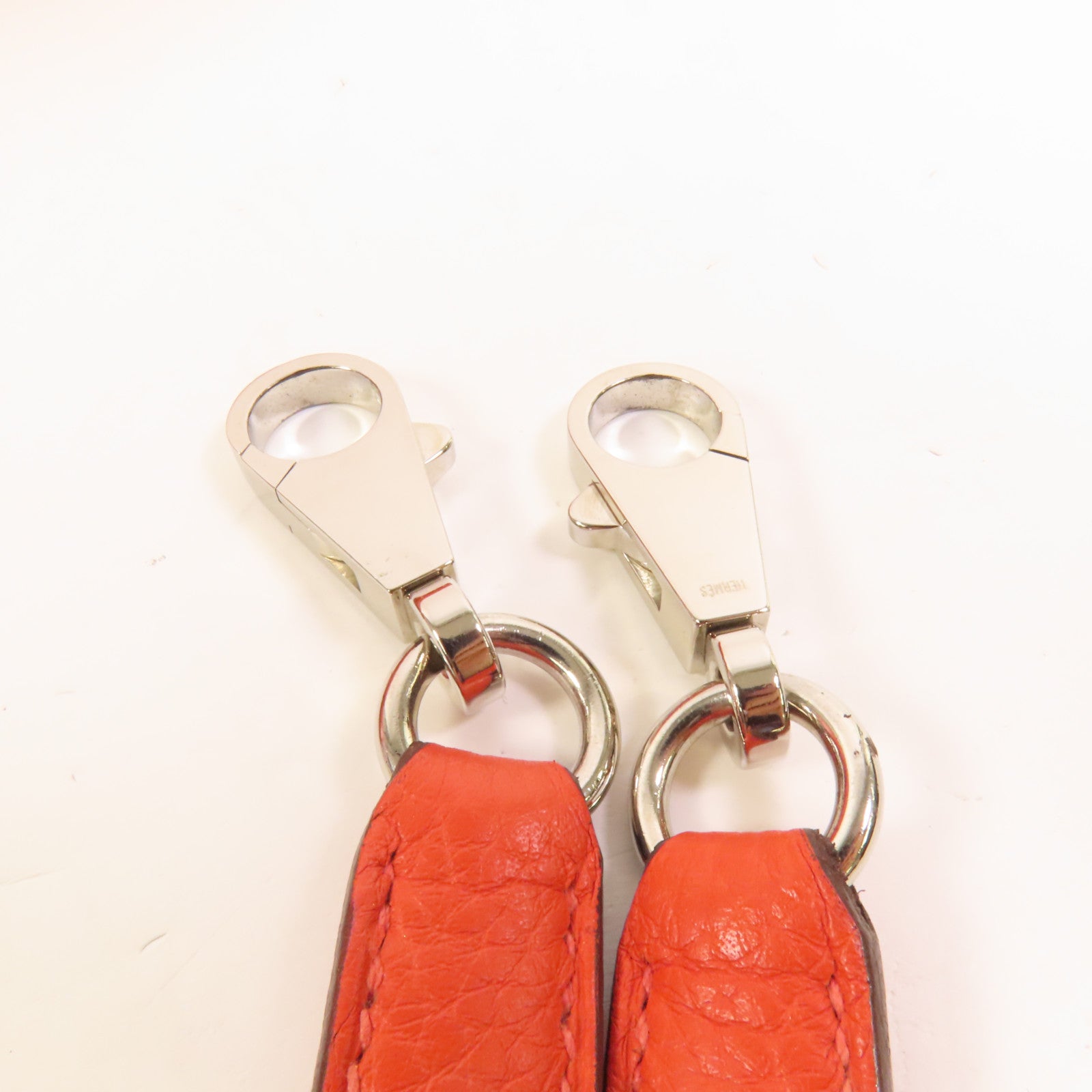 HERMES Clemence皮革Bolide 35銀扣手挽肩背兩用袋Orange Poppy