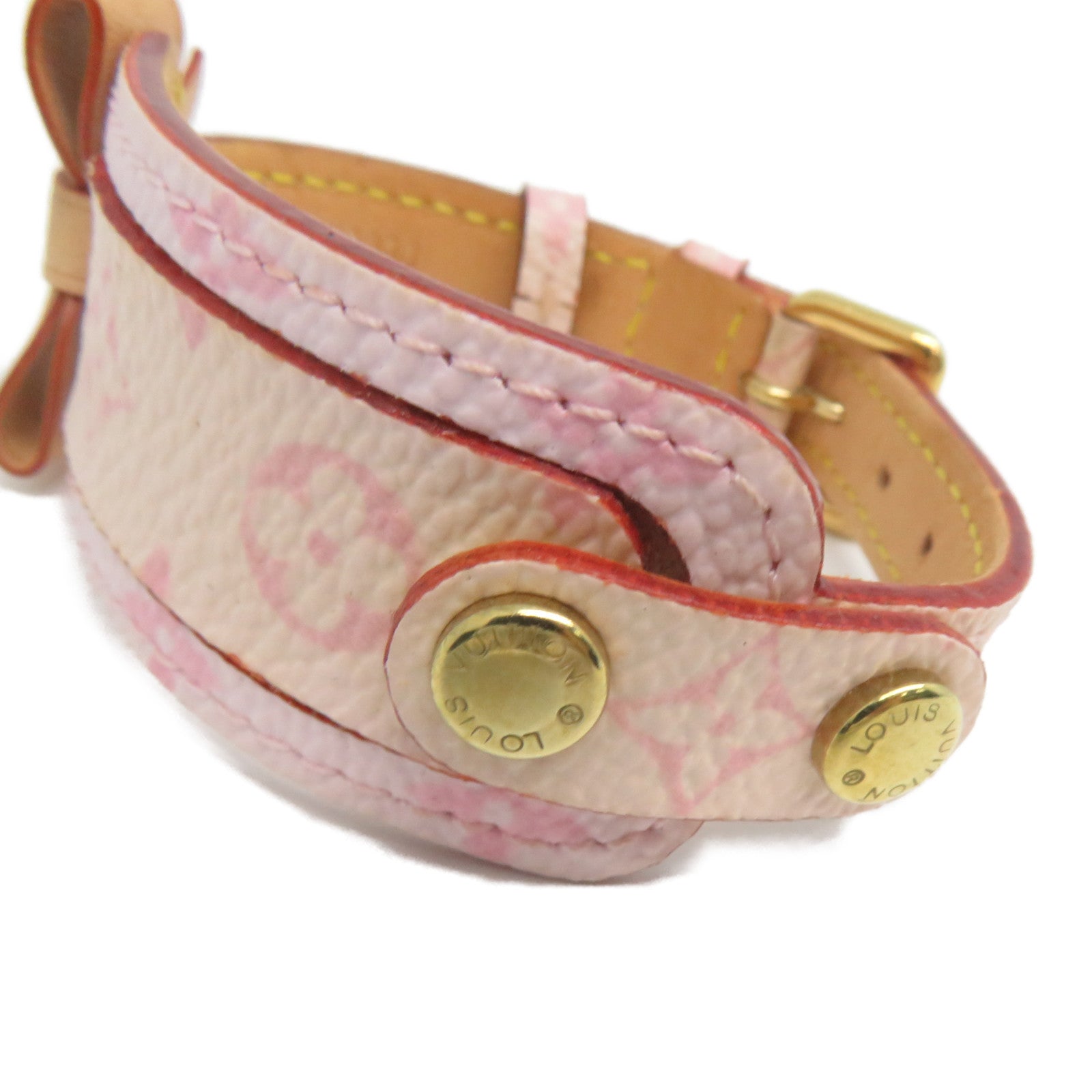 LOUIS VUITTON 【激減優惠】Monogram Bracelet金扣手鐲粉紅色