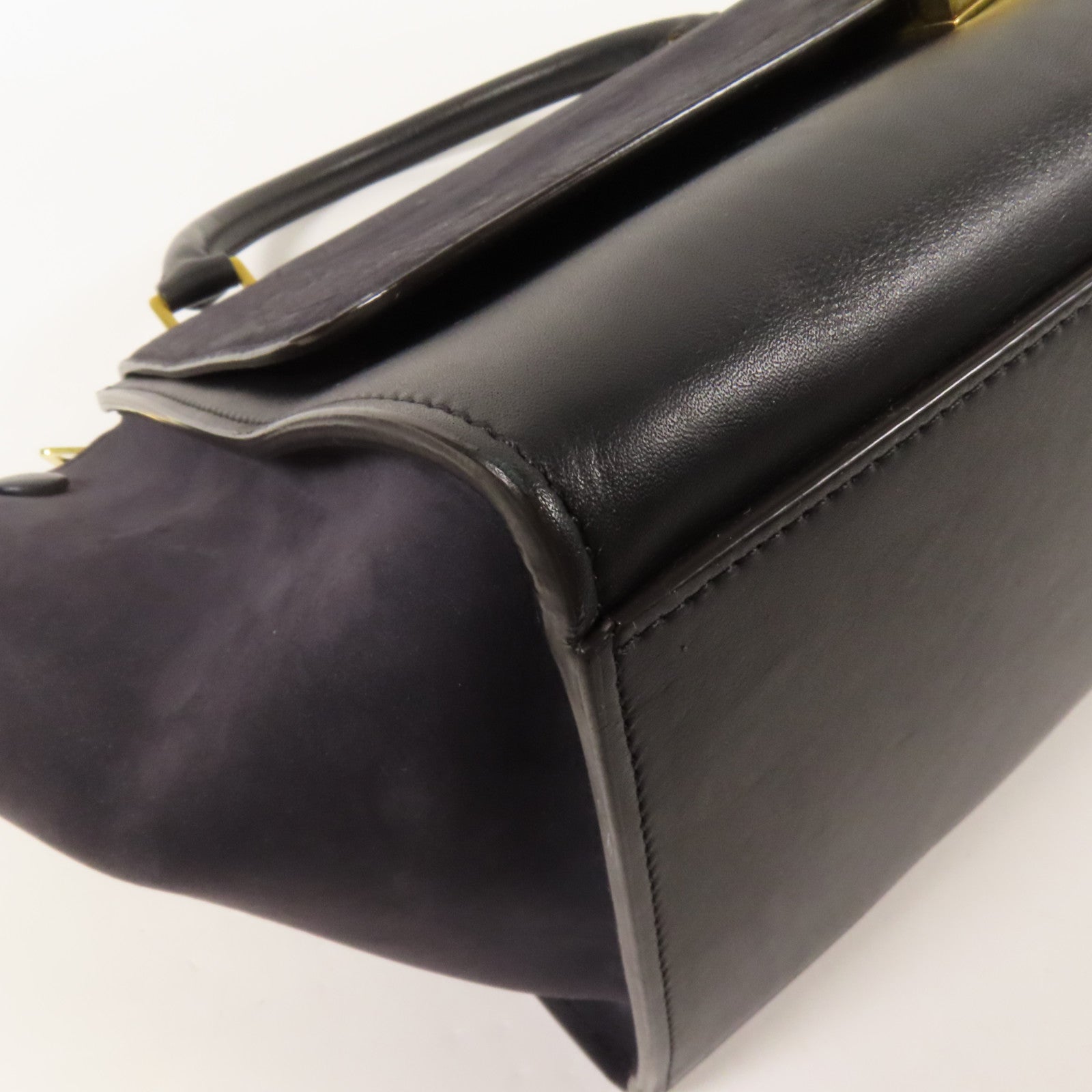 CELINE 牛皮/麂皮皮革Trapeze金扣手挽肩背兩用袋