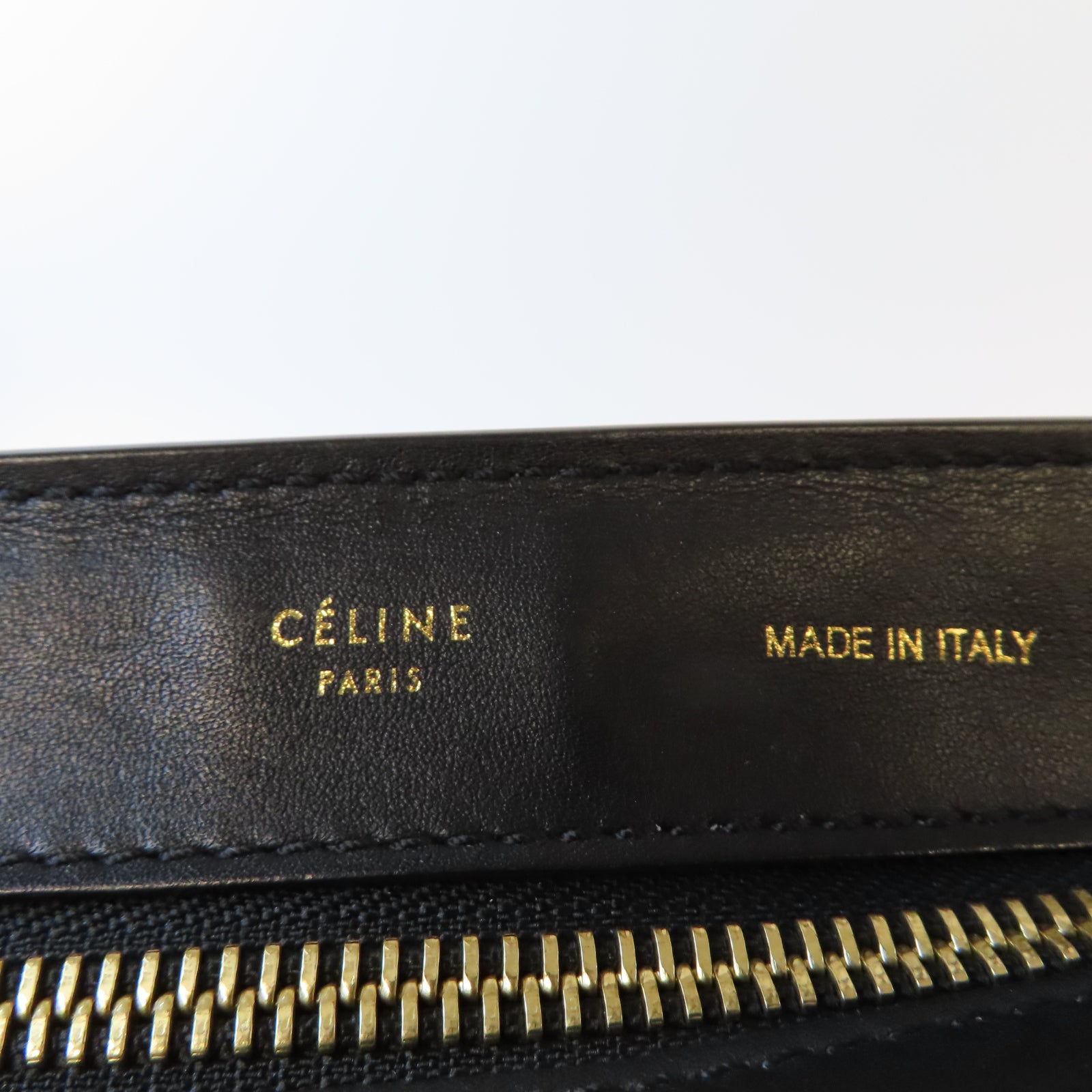 CELINE 【激減優惠】牛皮皮革Trapaze金扣肩背袋黑色/灰色