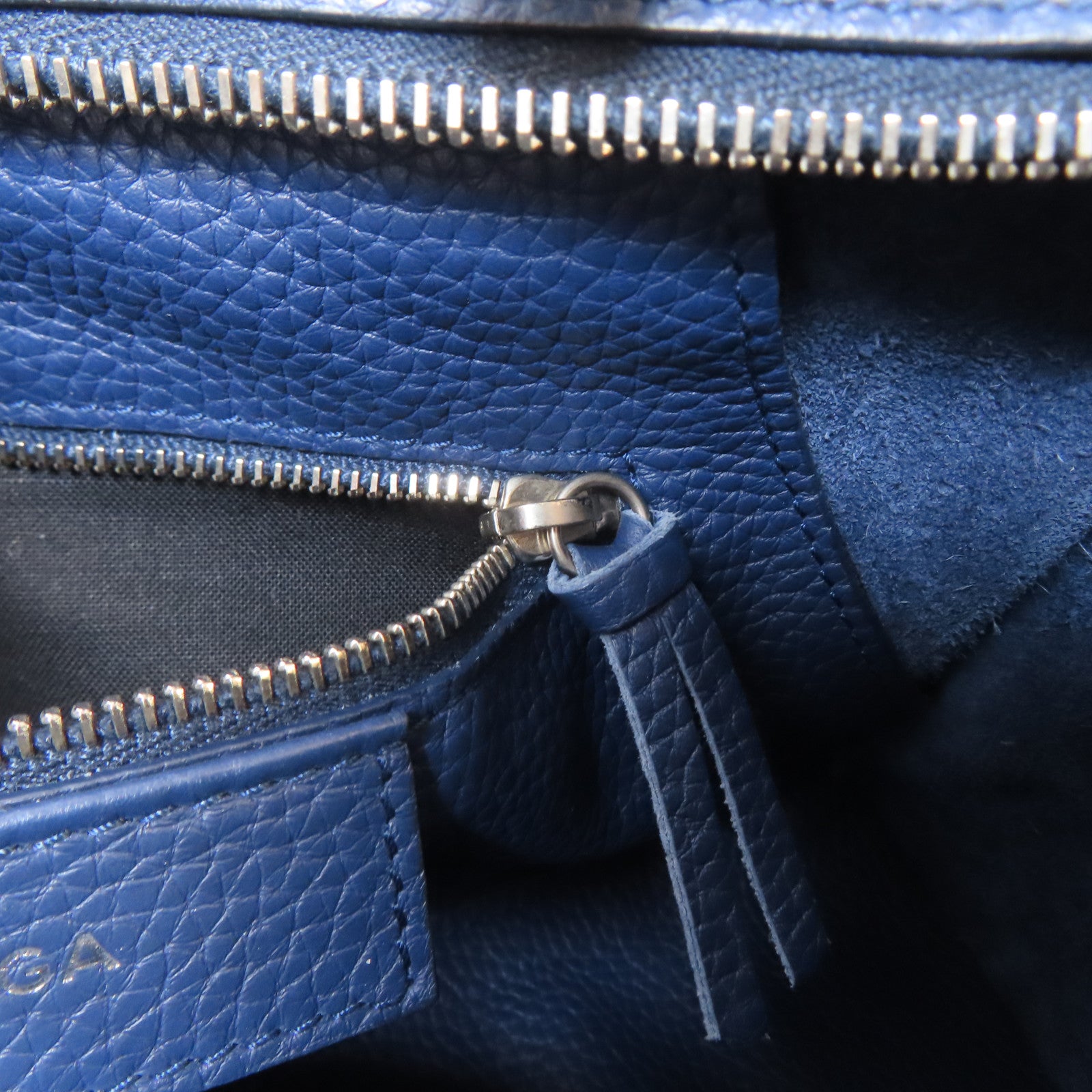 BALENCIAGA 牛皮皮革Blackout City銀扣手挽肩背兩用袋藍色