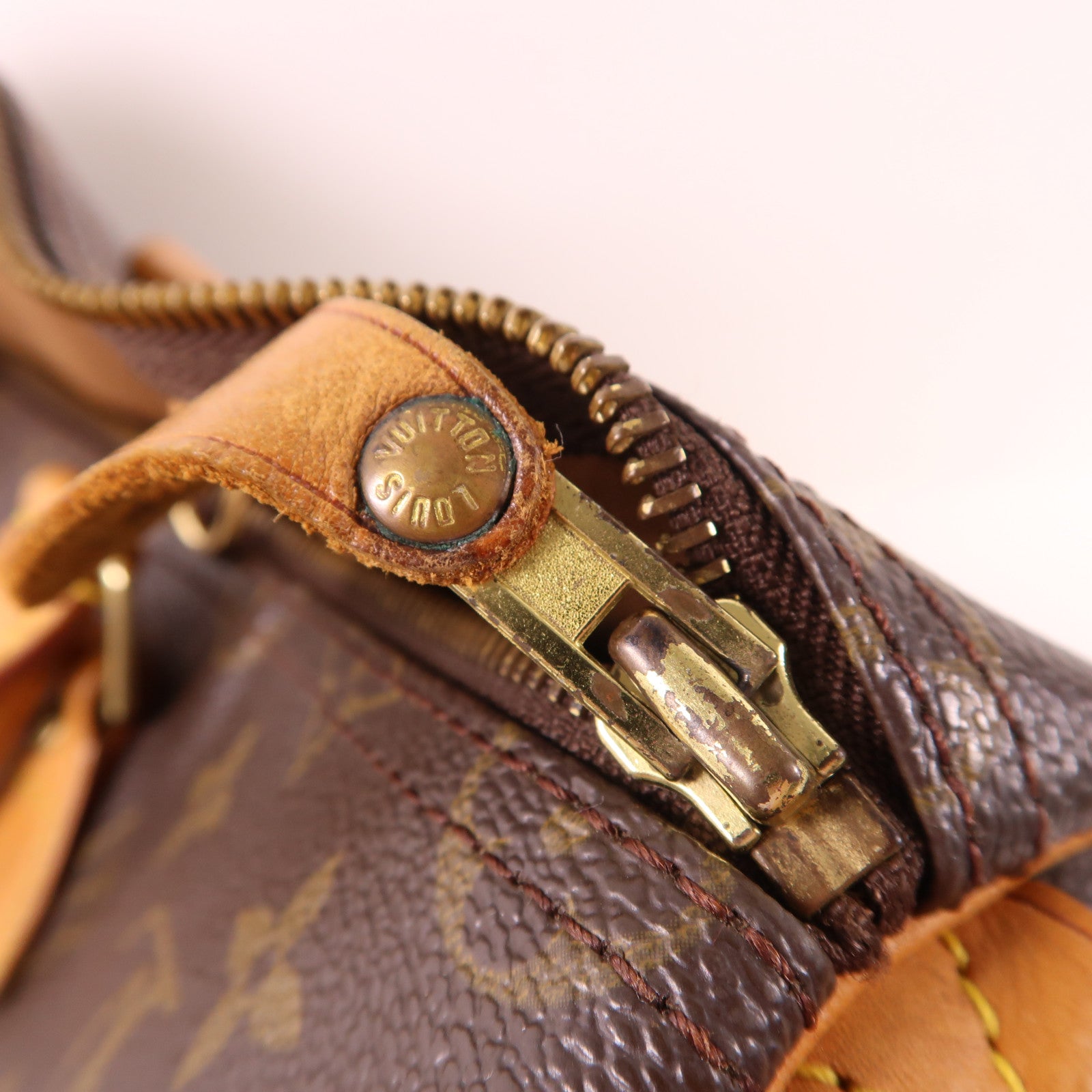 LOUIS VUITTON Monogram Speedy 35金扣手挽袋