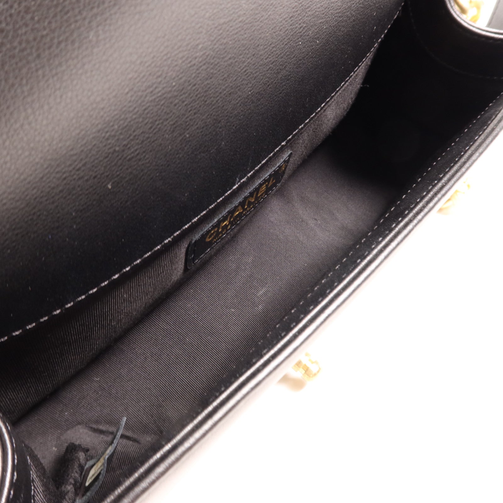 CHANEL 羊皮皮革Boy 25金扣肩背袋