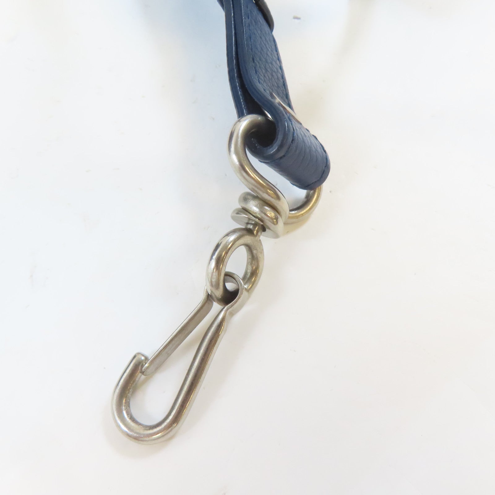 BALENCIAGA 牛皮皮革Blackout City銀扣手挽肩背兩用袋藍色