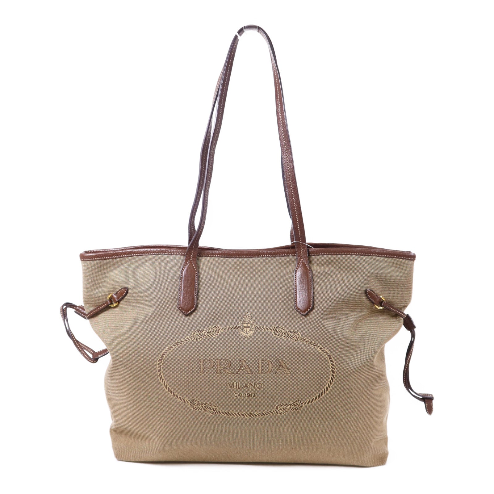 PRADA 帆布Tote Bag金扣手挽袋