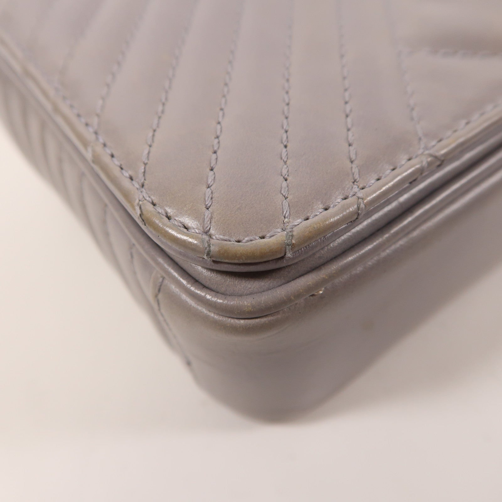 CHANEL 牛皮皮革Chain Shoulder銀扣鏈帶肩背袋