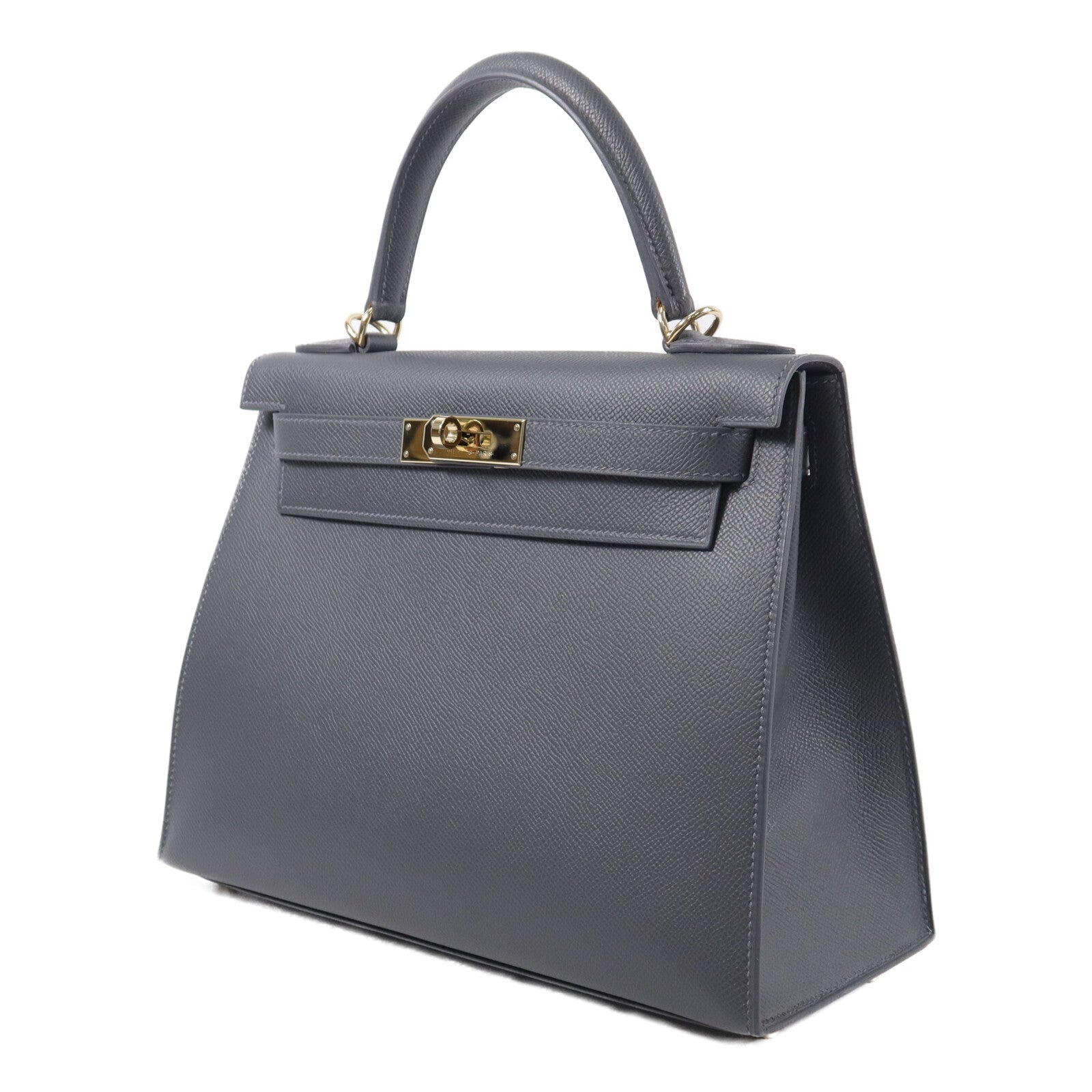 HERMES Epsom皮革Kelly 28手挽肩背兩用袋Ardoise