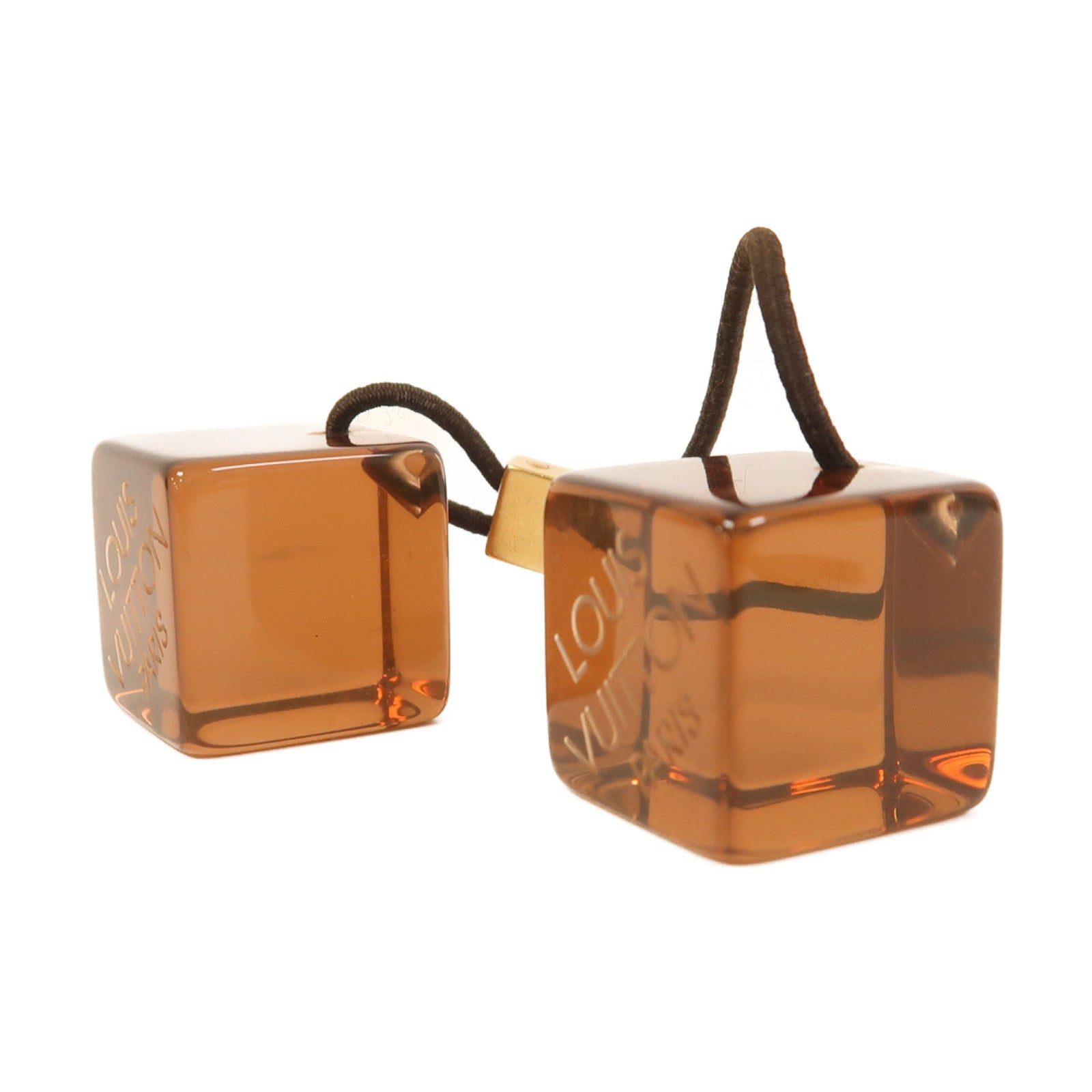 LOUIS VUITTON PVC Hair Cube金扣髮圈啡色