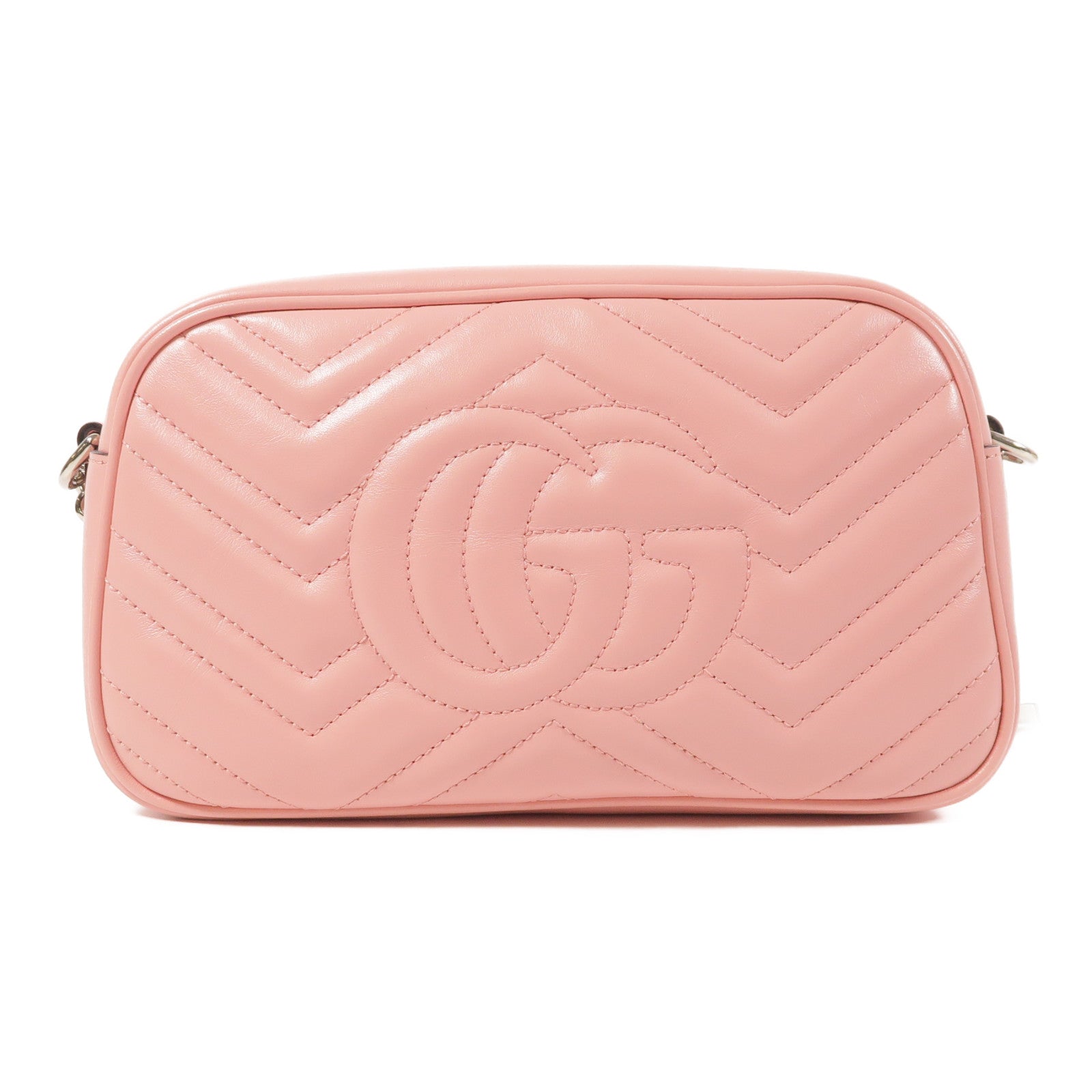 GUCCI 牛皮皮革GG Marmont銀扣肩背袋