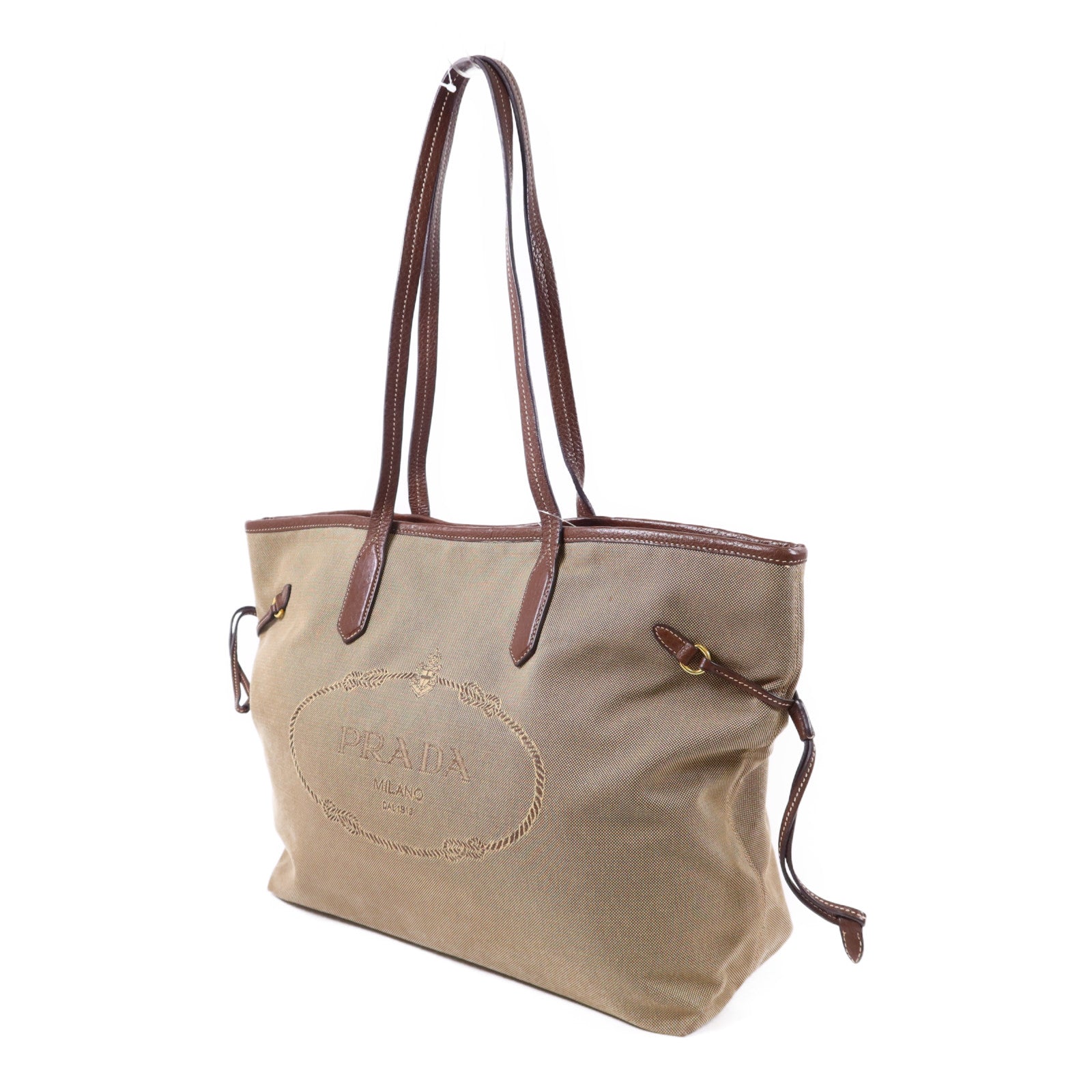 PRADA 帆布Tote Bag金扣手挽袋