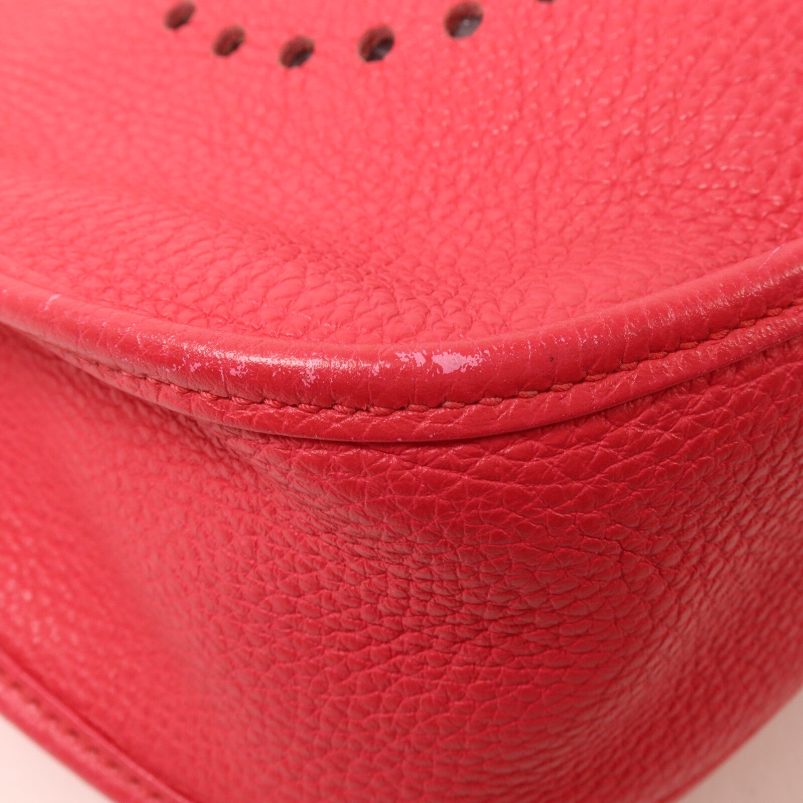 HERMES Clemence皮革Evelyne GM肩背袋Rose Extreme