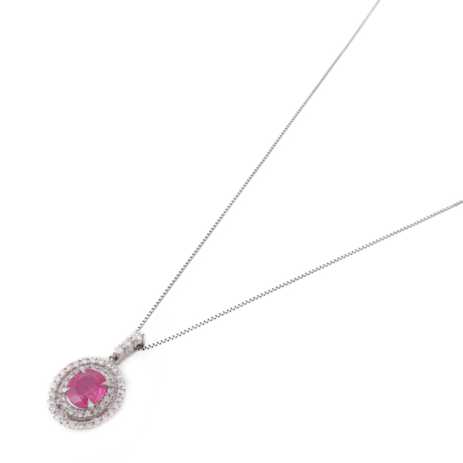 JEWELRY 【激減優惠】PT850/PT900鉑金Ruby/Diamond Necklace紅寶石/鑽石項鍊