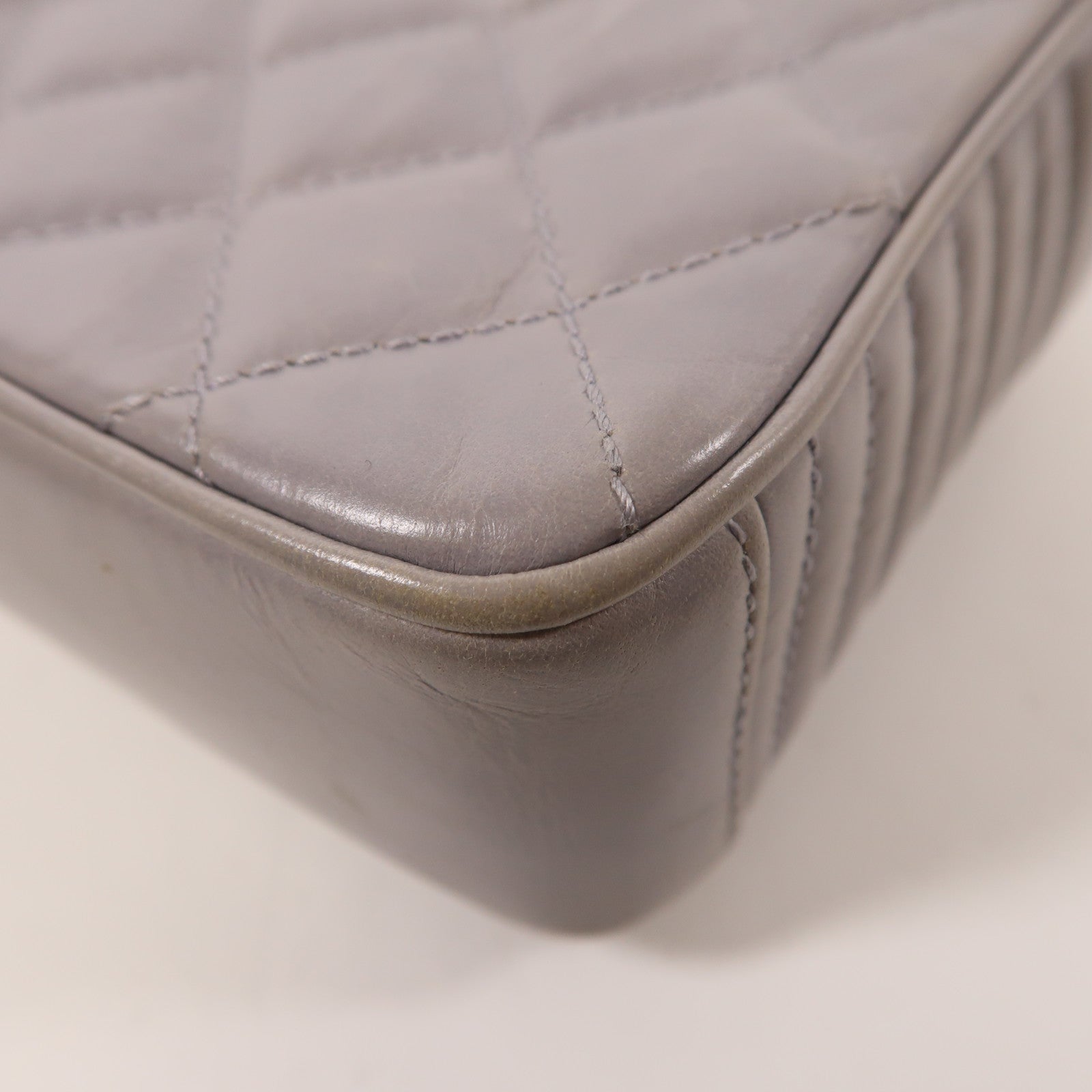 CHANEL 牛皮皮革Chain Shoulder銀扣鏈帶肩背袋