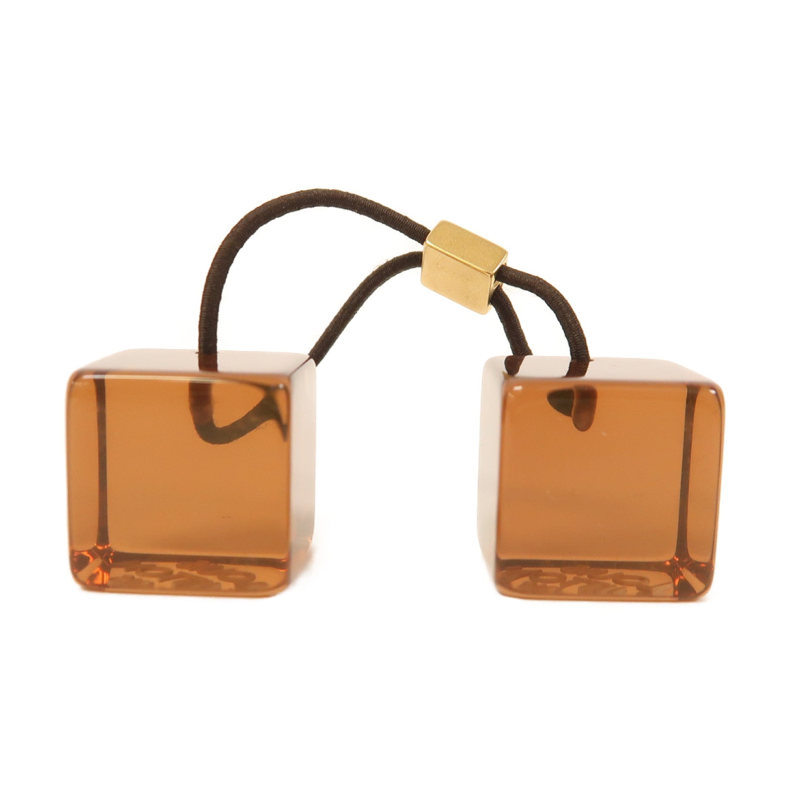 LOUIS VUITTON PVC Hair Cube金扣髮圈啡色