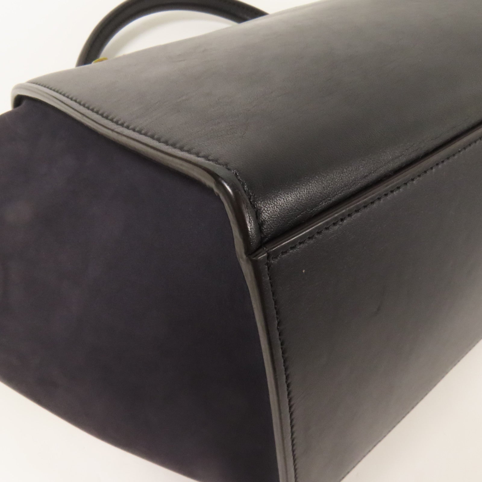 CELINE 牛皮/麂皮皮革Trapeze金扣手挽肩背兩用袋