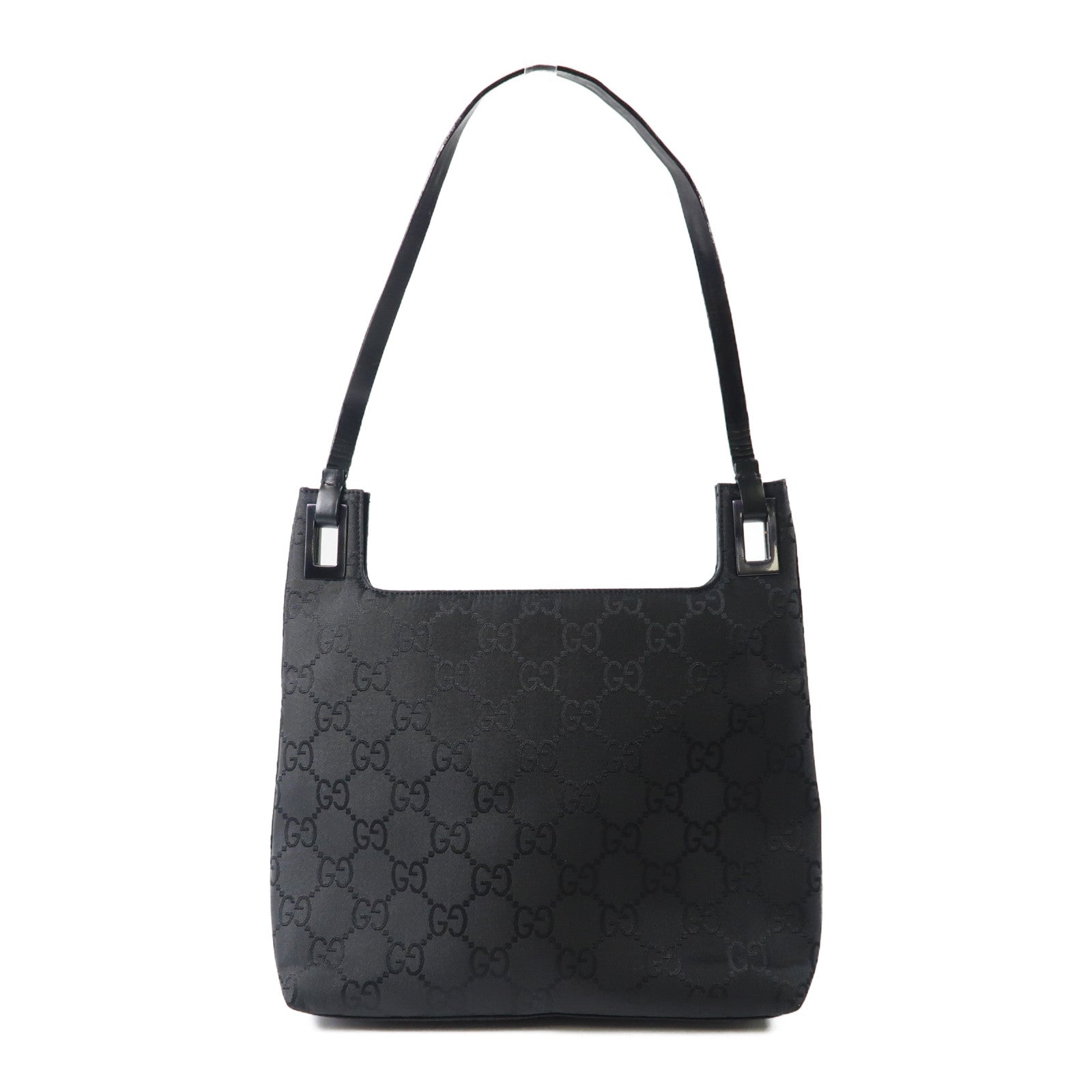 GUCCI 帆布Shoulder Bag銀扣肩背袋黑色