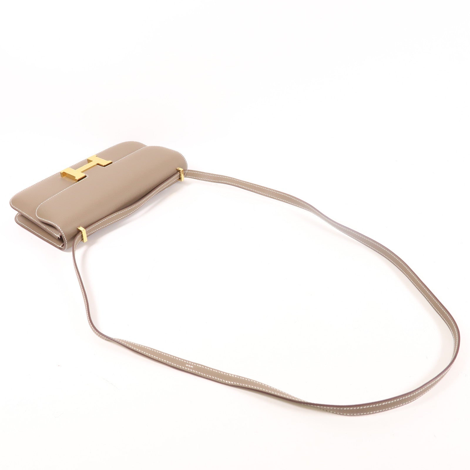 HERMES Epsom皮革Constance Elan肩背袋Etoupe