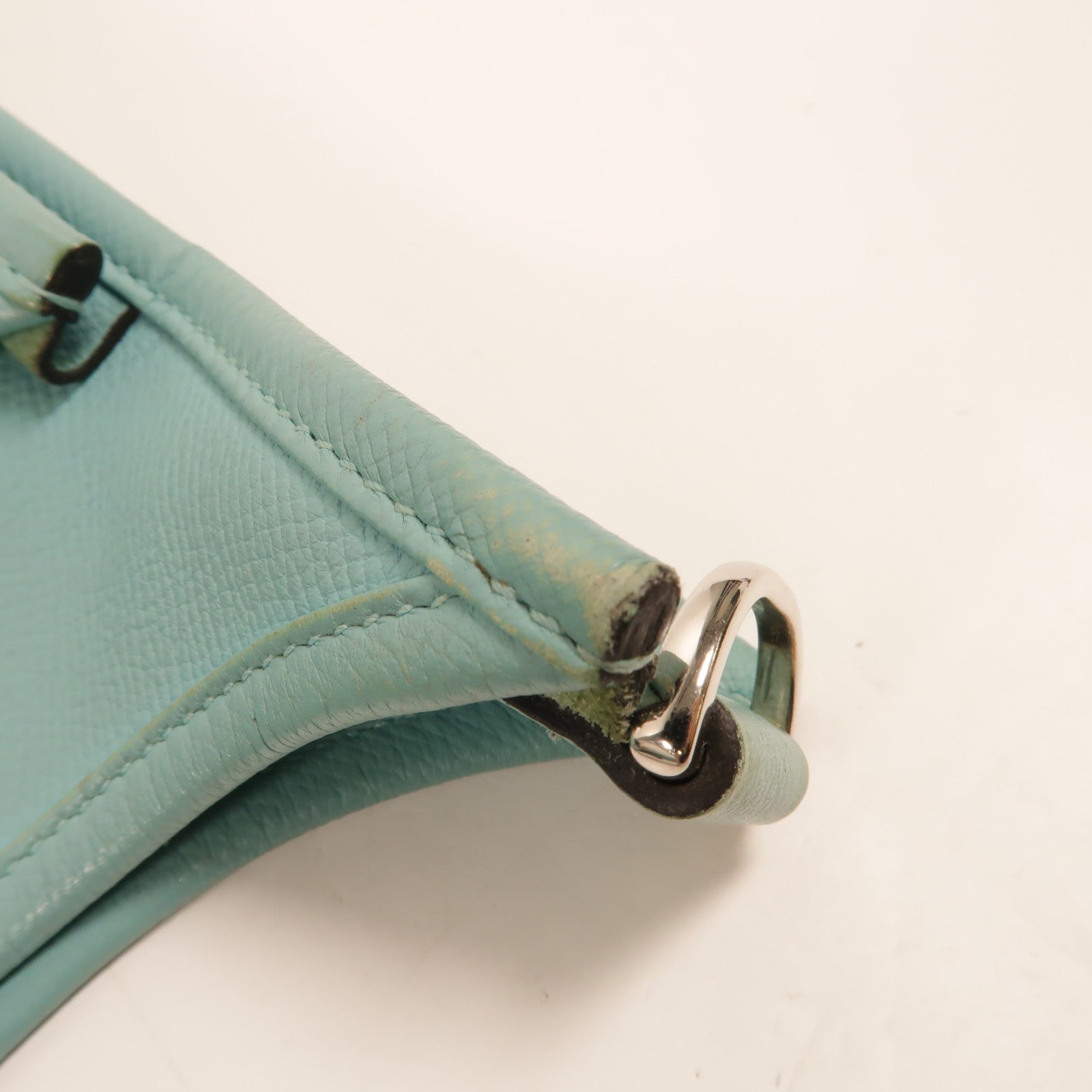 HERMES Epsom皮革Evelyne PM 肩背袋Bleu Atoll
