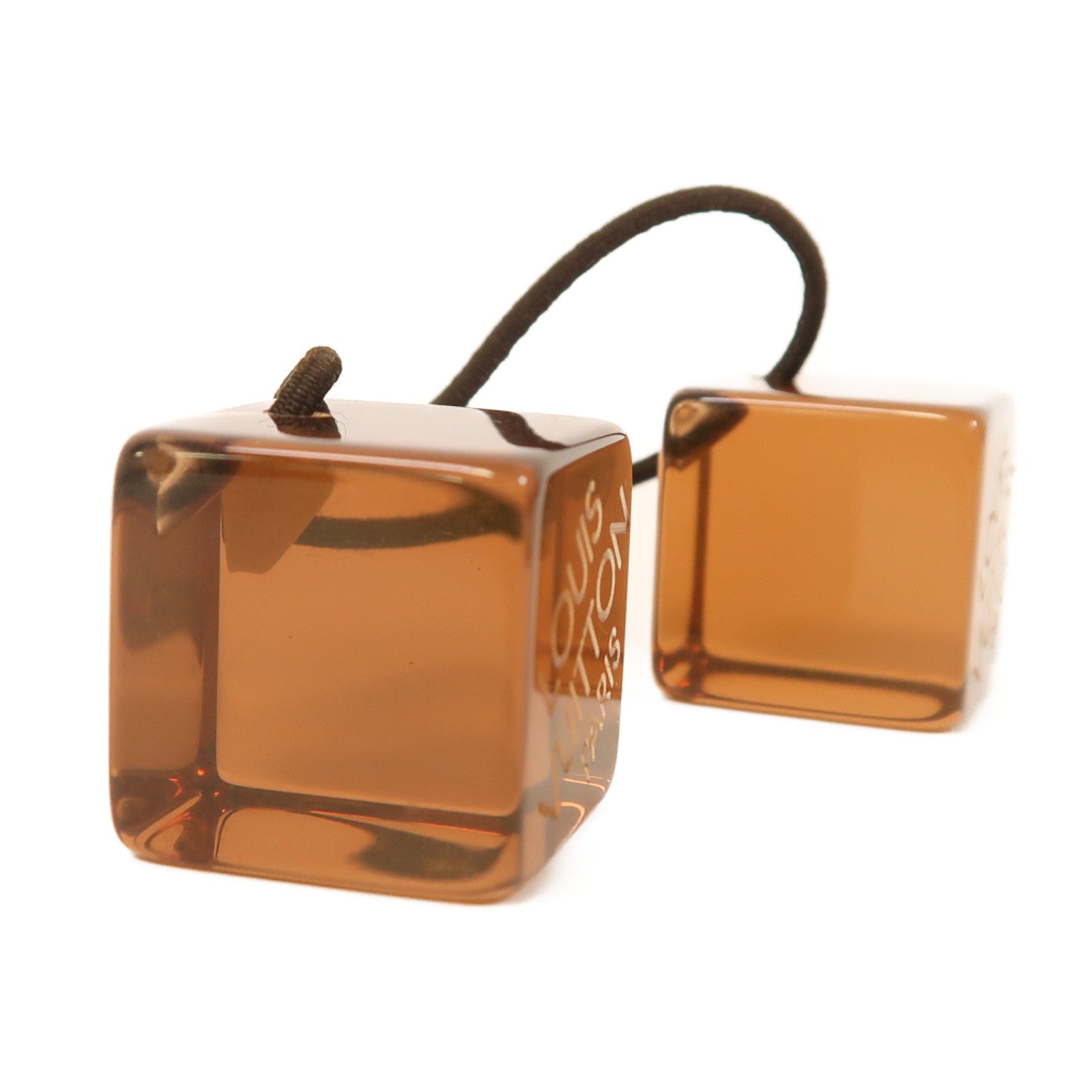 LOUIS VUITTON PVC Hair Cube金扣髮圈啡色