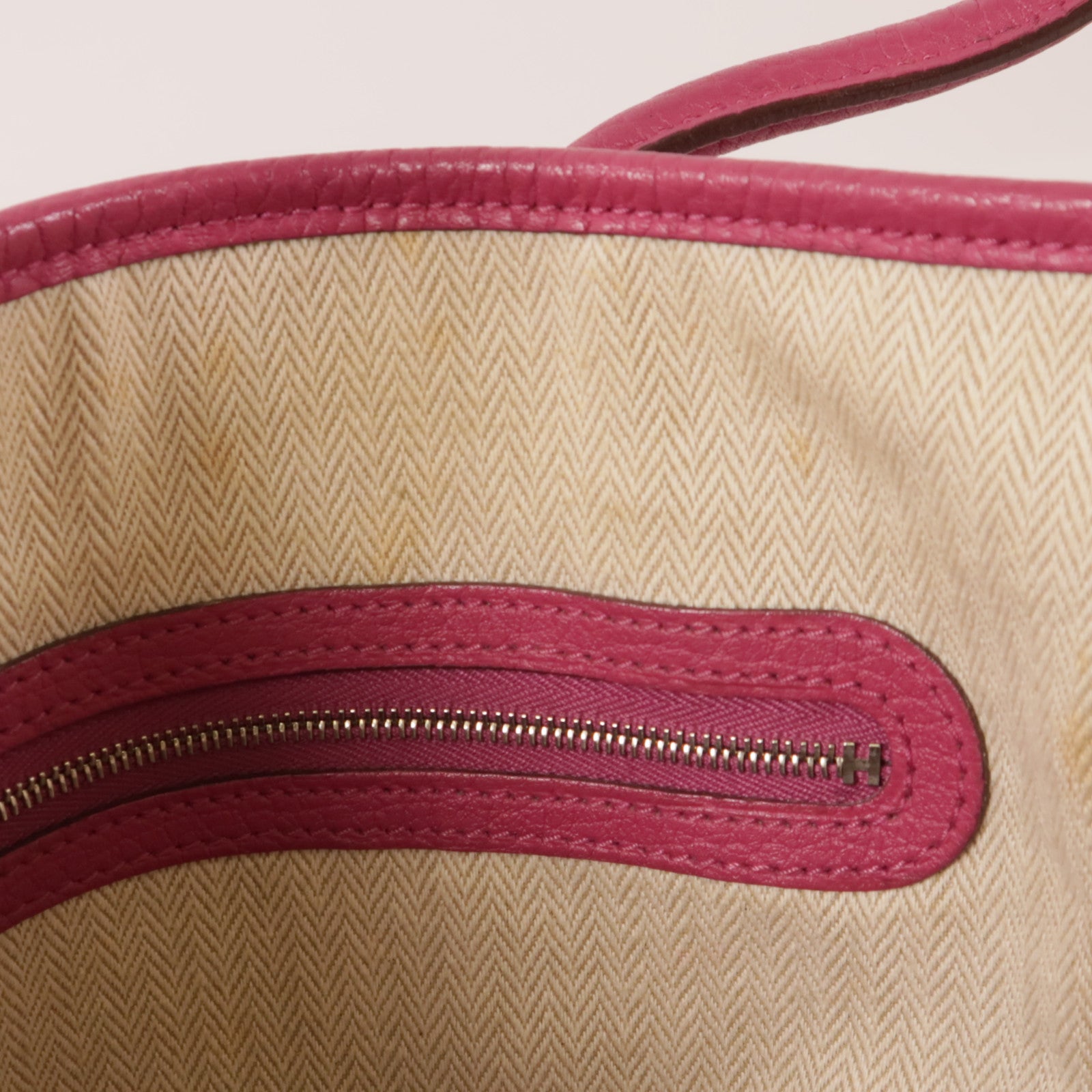 HERMES Negonda皮革Garden Party PM銀扣手挽袋Rubis紅色