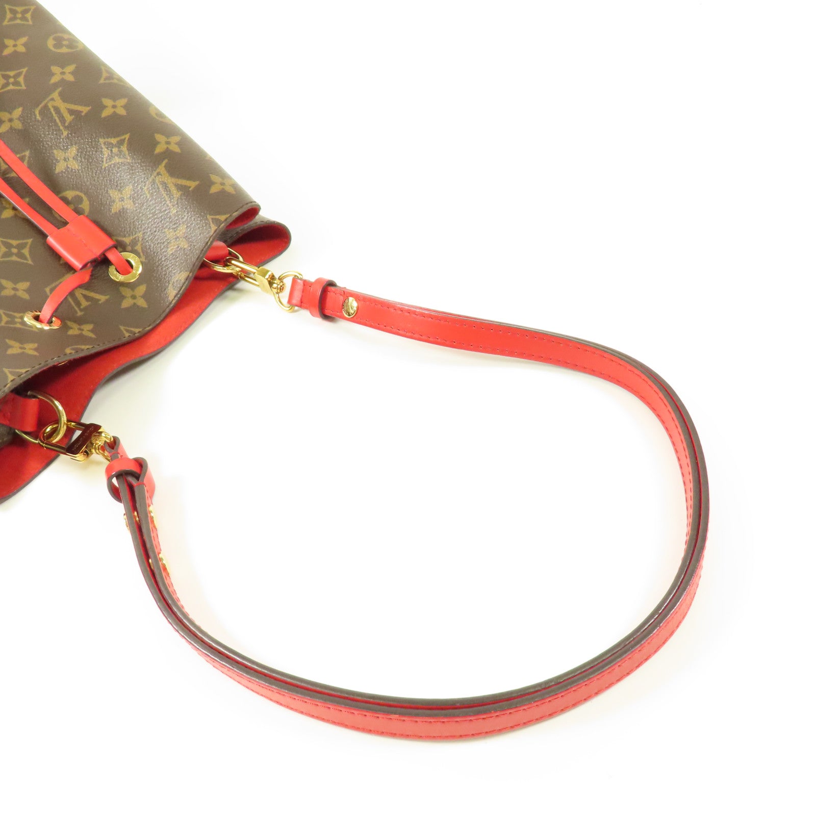 LOUIS VUITTON 【激減優惠】Monogram Neo Noe Bucket Bag金扣肩背袋Coquelicot/紅色