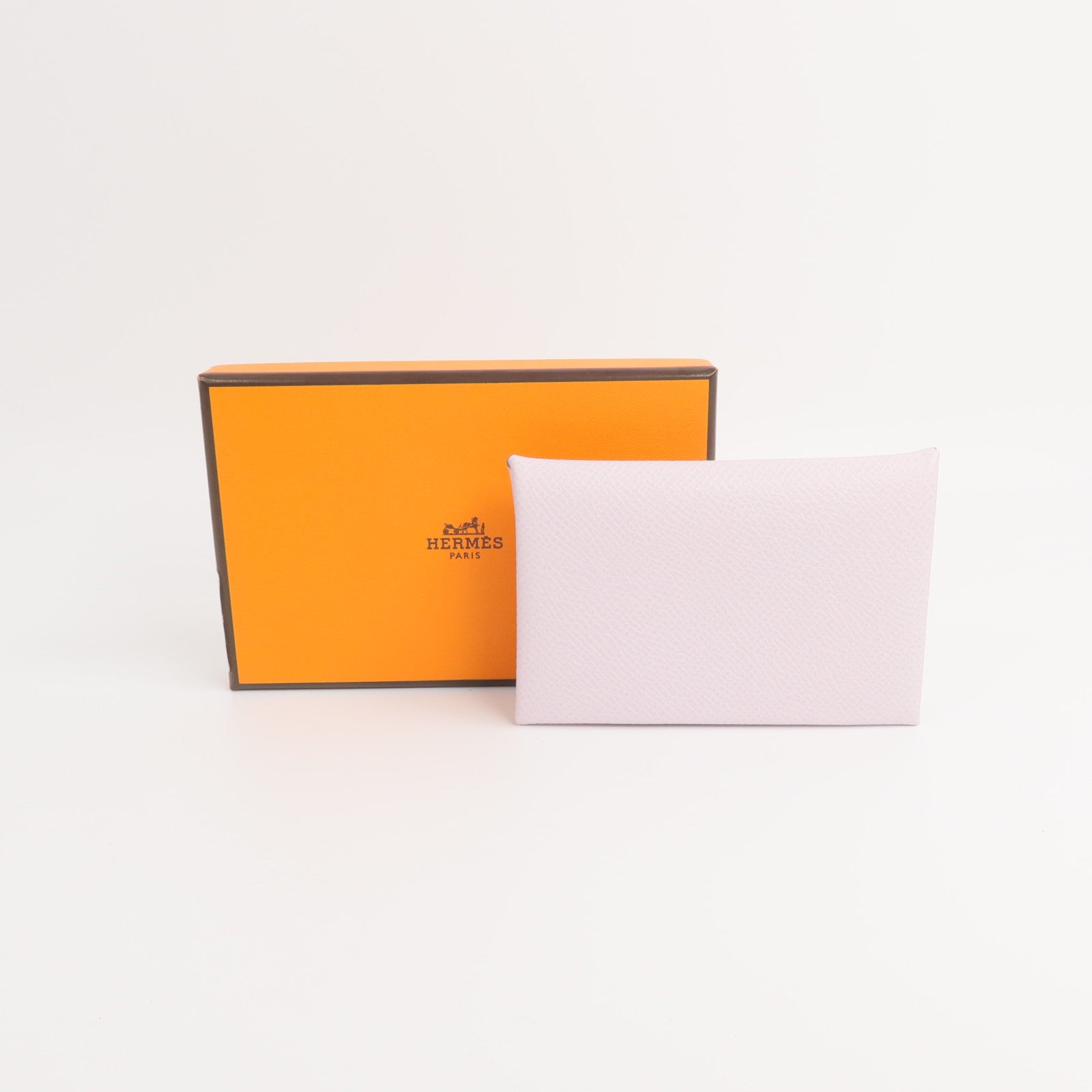 HERMES Epsom皮革Calvi Card Holder卡片套Mauve Pale