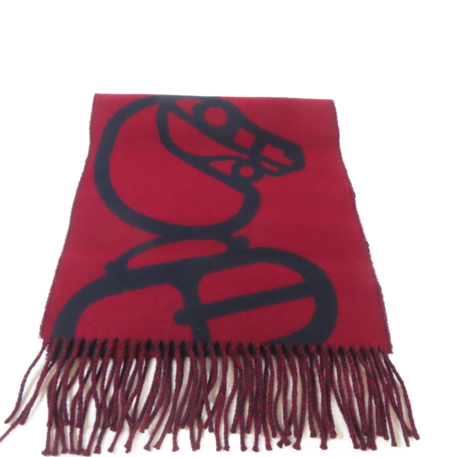 HERMES Cachemire Scarf圍巾黑色/紅色