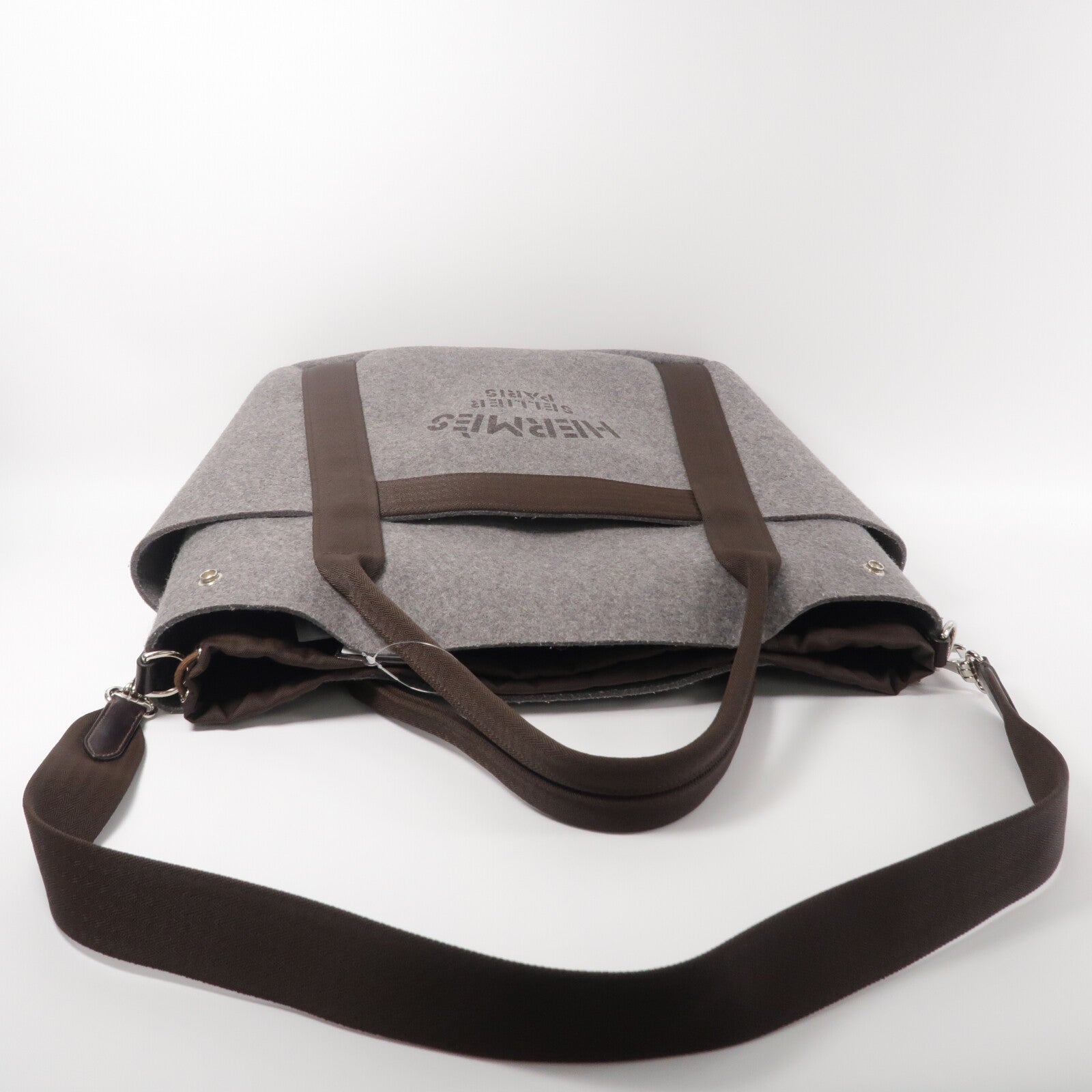 HERMES 【激減優惠】帆布/羊毛Grooming bag肩背袋