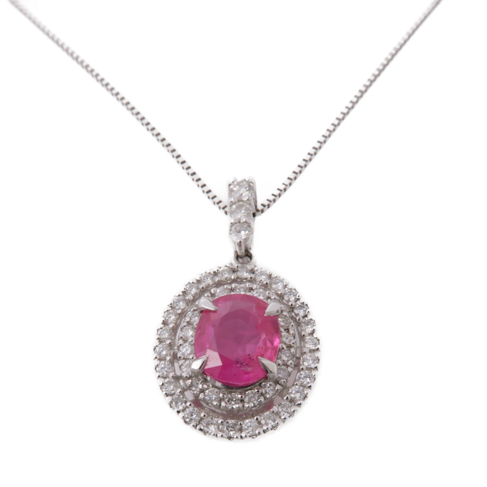 JEWELRY 【激減優惠】PT850/PT900鉑金Ruby/Diamond Necklace紅寶石/鑽石項鍊