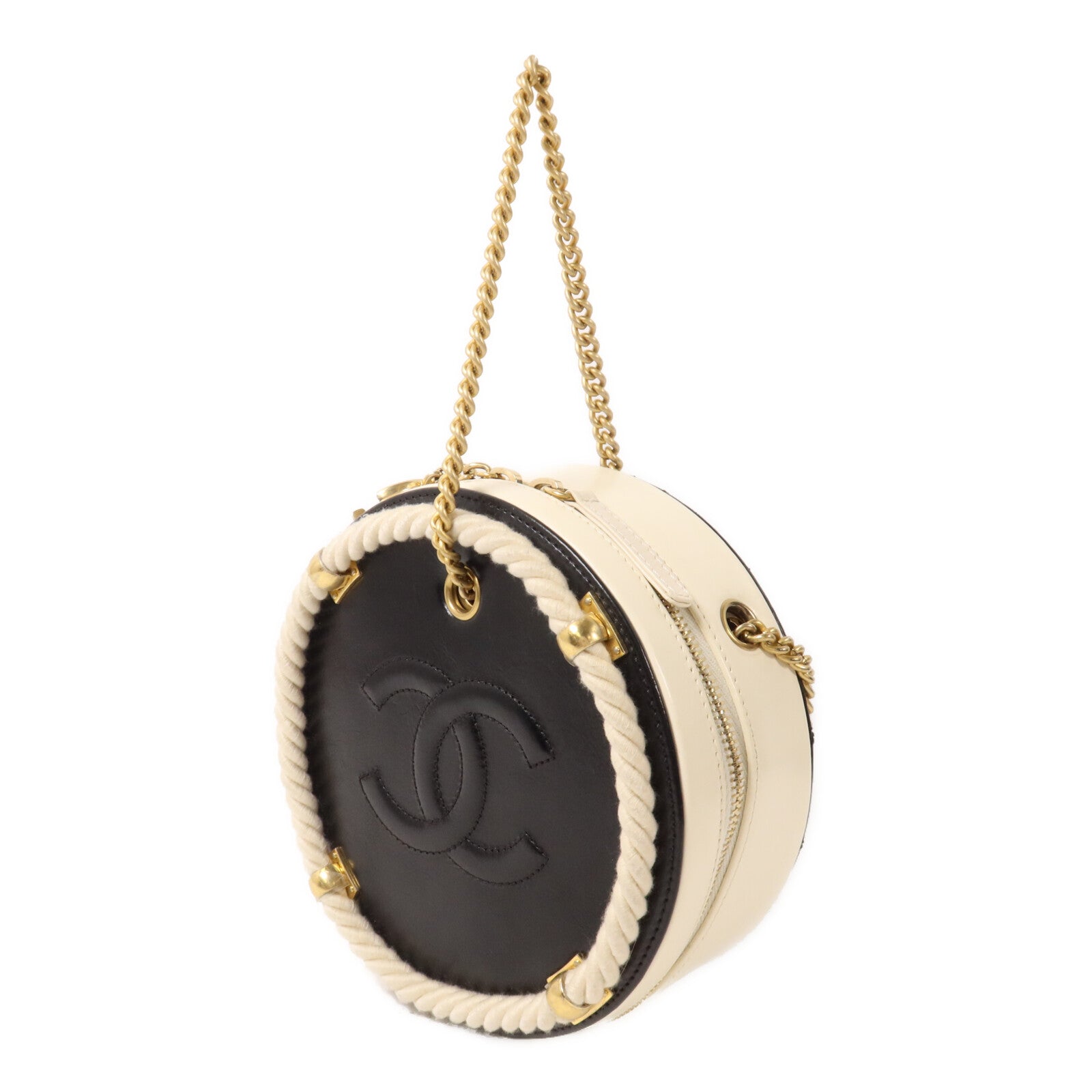 CHANEL 牛皮皮革Materasse Co Co鏈帶手挽肩背兩用袋