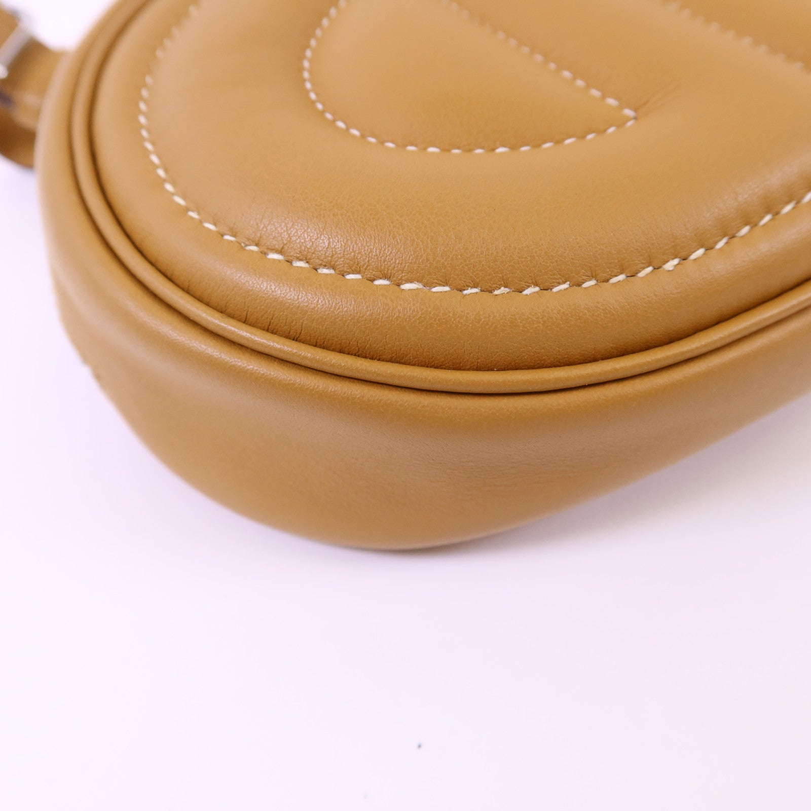 HERMES 【激減優惠】Swift皮革In The Loop Belt Bag銀扣腰包Sesame/Celeste