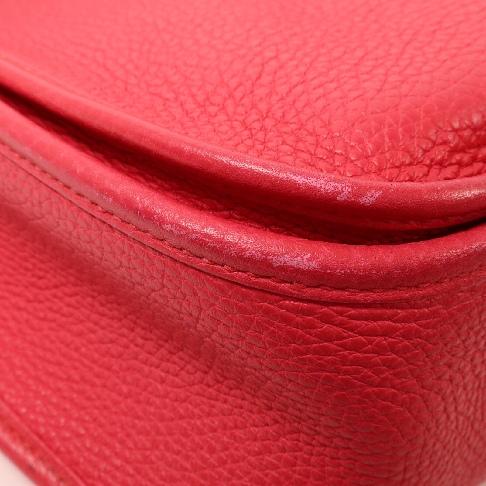 HERMES Clemence皮革Evelyne GM肩背袋Rose Extreme