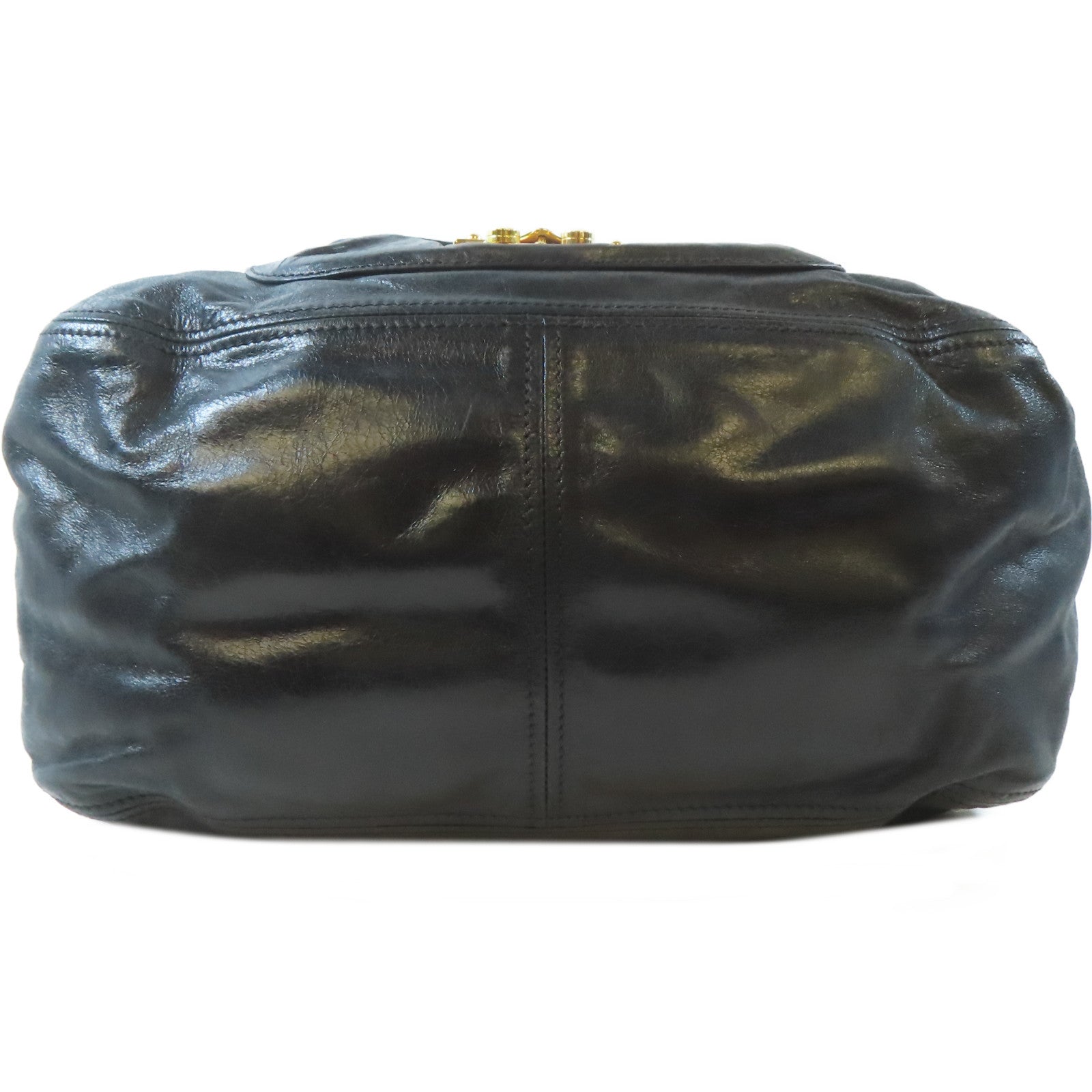Miu Miu 牛皮皮革Tote Bag金扣手挽袋黑色