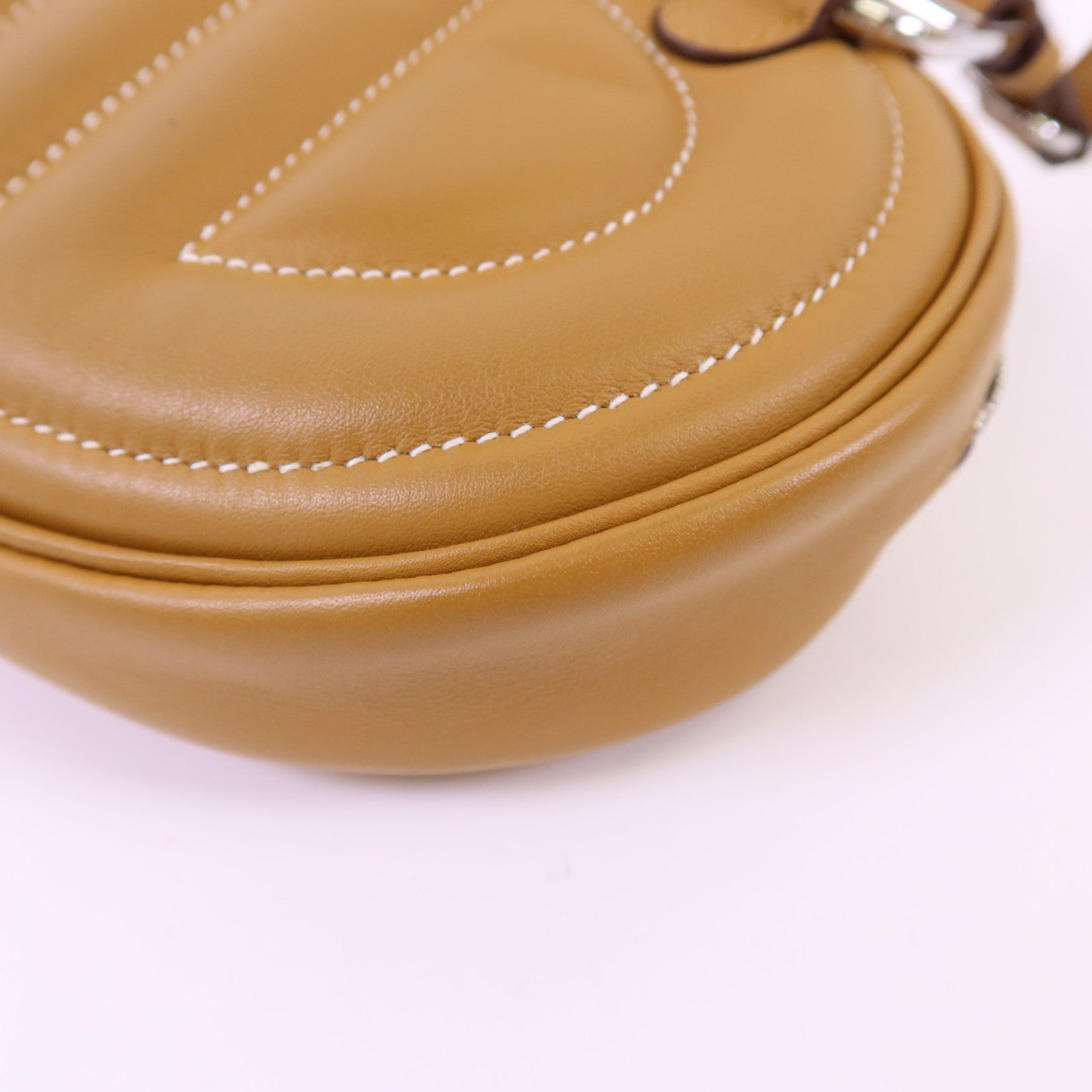 HERMES 【激減優惠】Swift皮革In The Loop Belt Bag銀扣腰包Sesame/Celeste