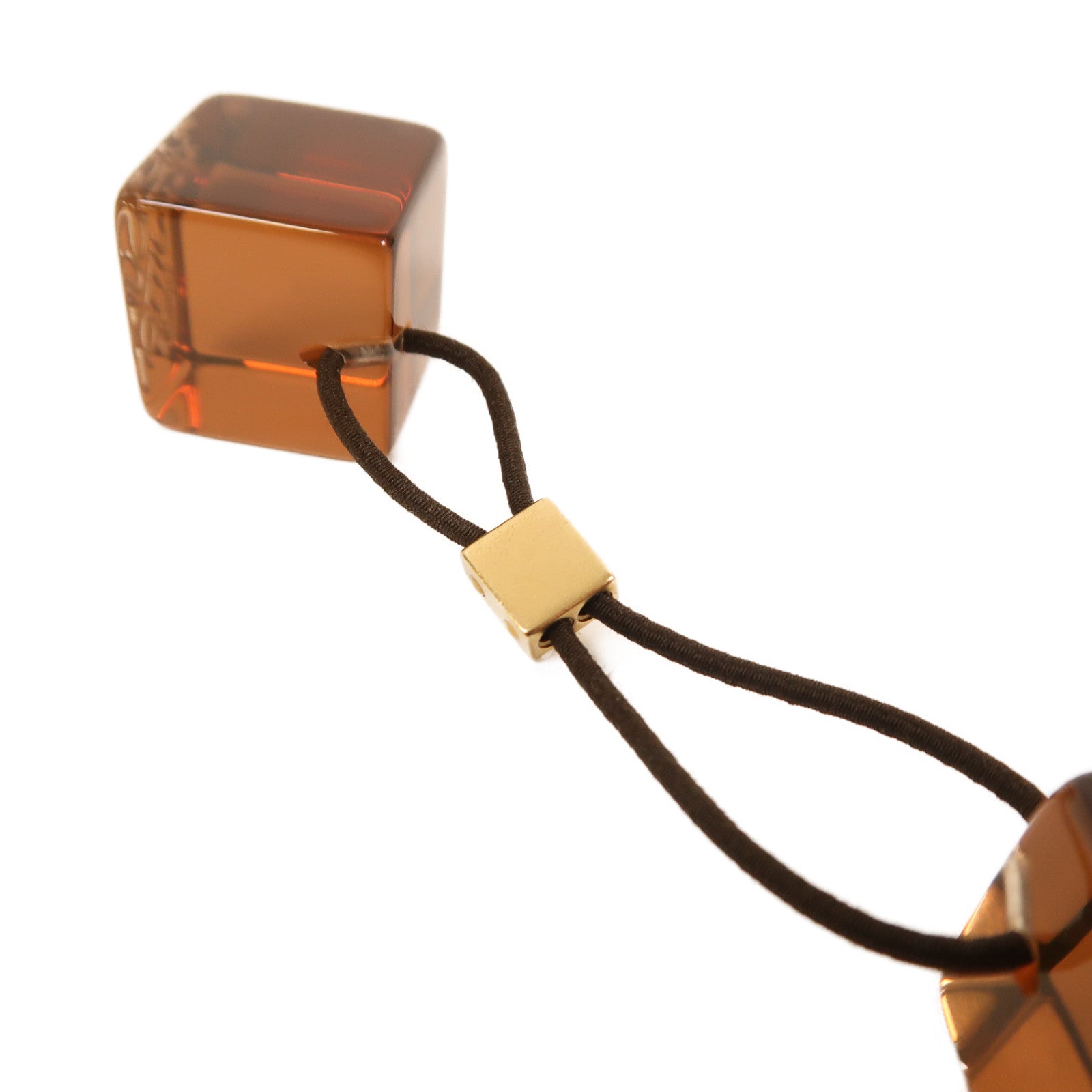 LOUIS VUITTON PVC Hair Cube金扣髮圈啡色