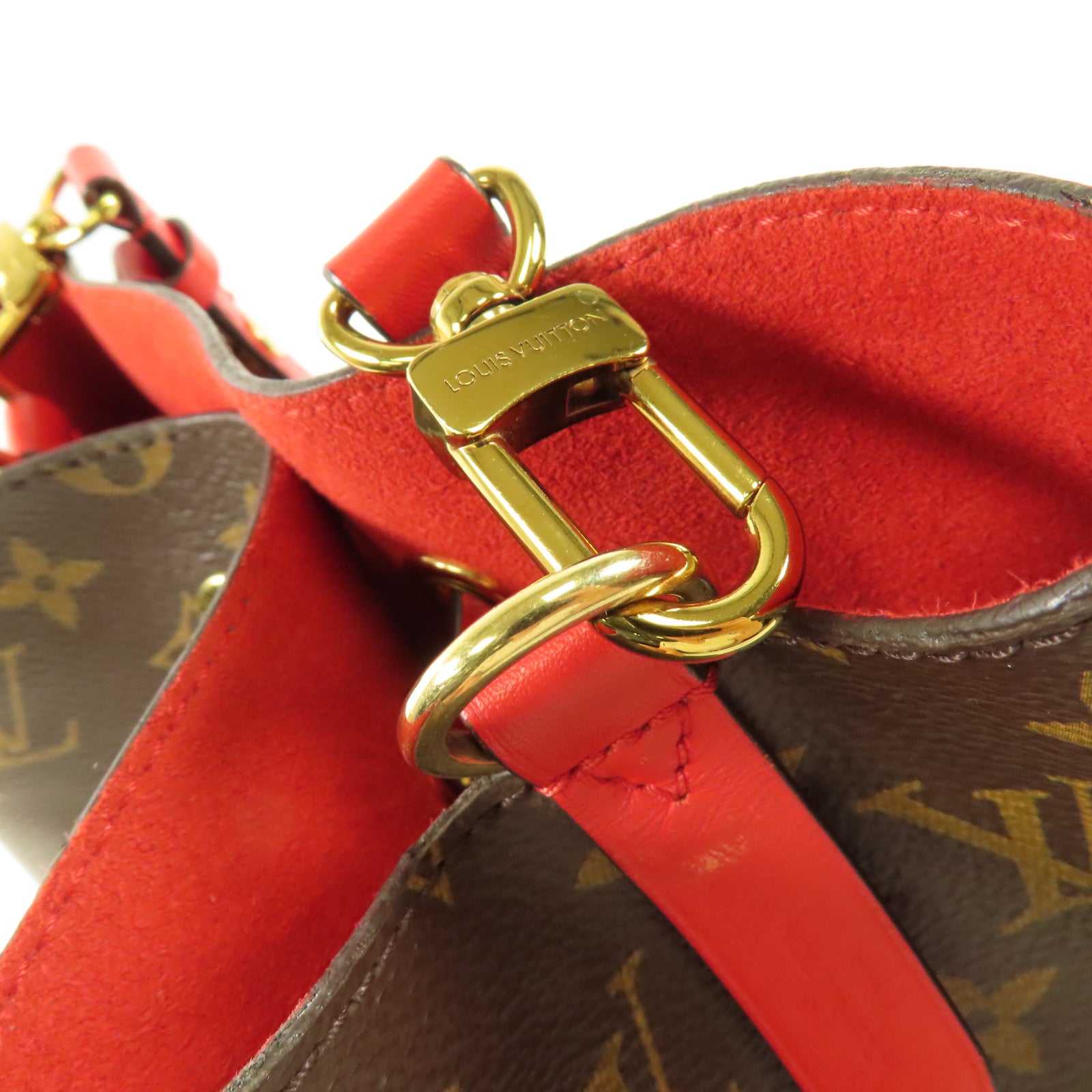 LOUIS VUITTON Monogram Neo Noe Bucket Bag金扣肩背袋Coquelicot/紅色