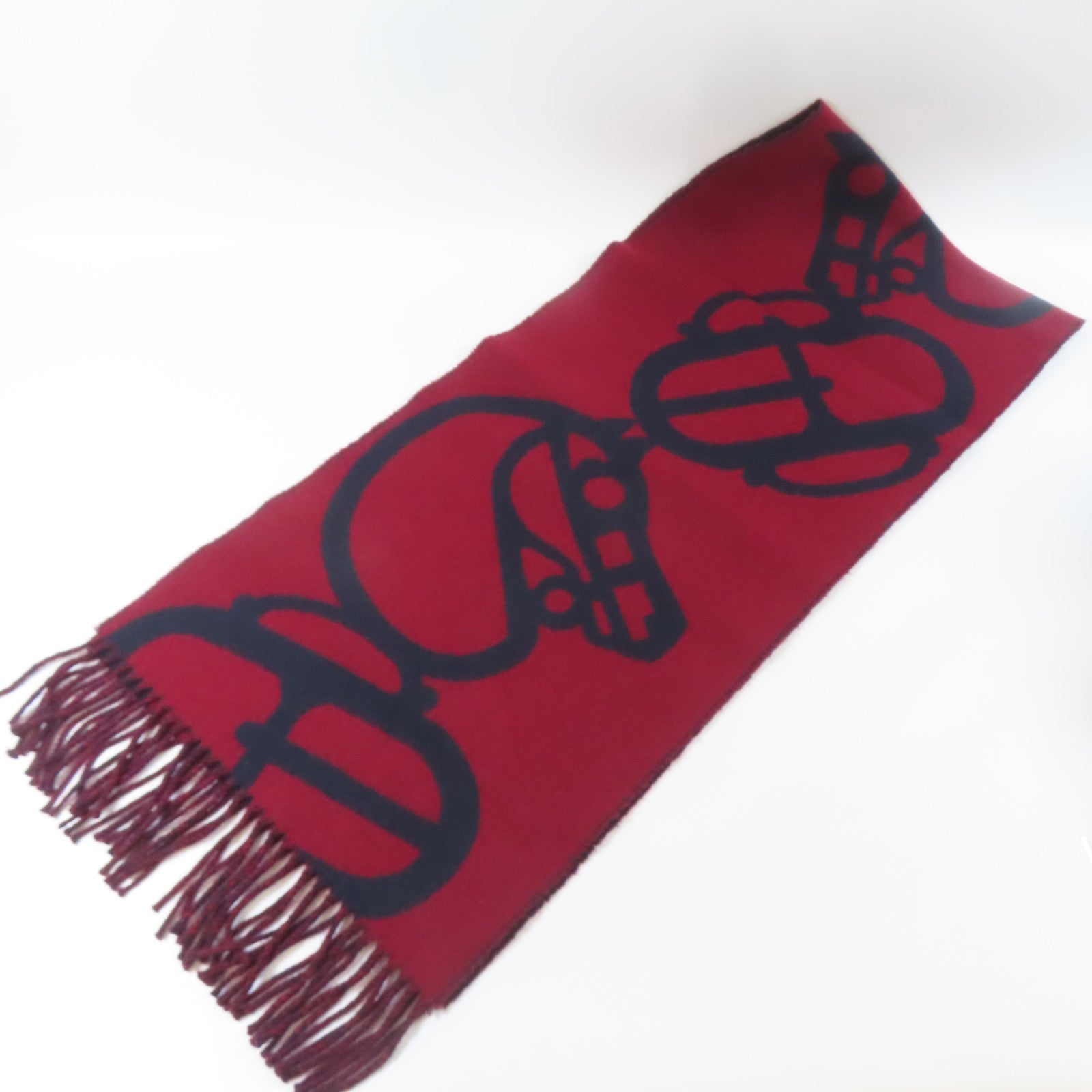 HERMES Cachemire Scarf圍巾黑色/紅色