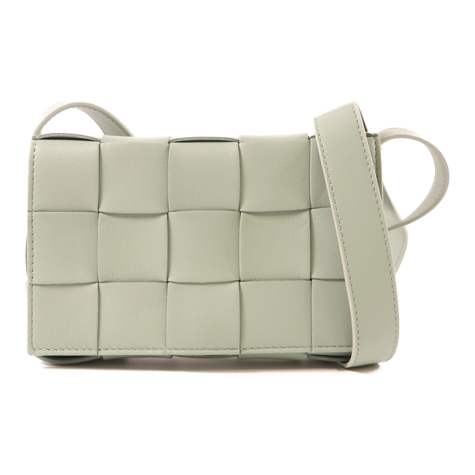 BOTTEGA VENETA BV Cassette Bag Shoulder Bag Lambskin Leather Light Green