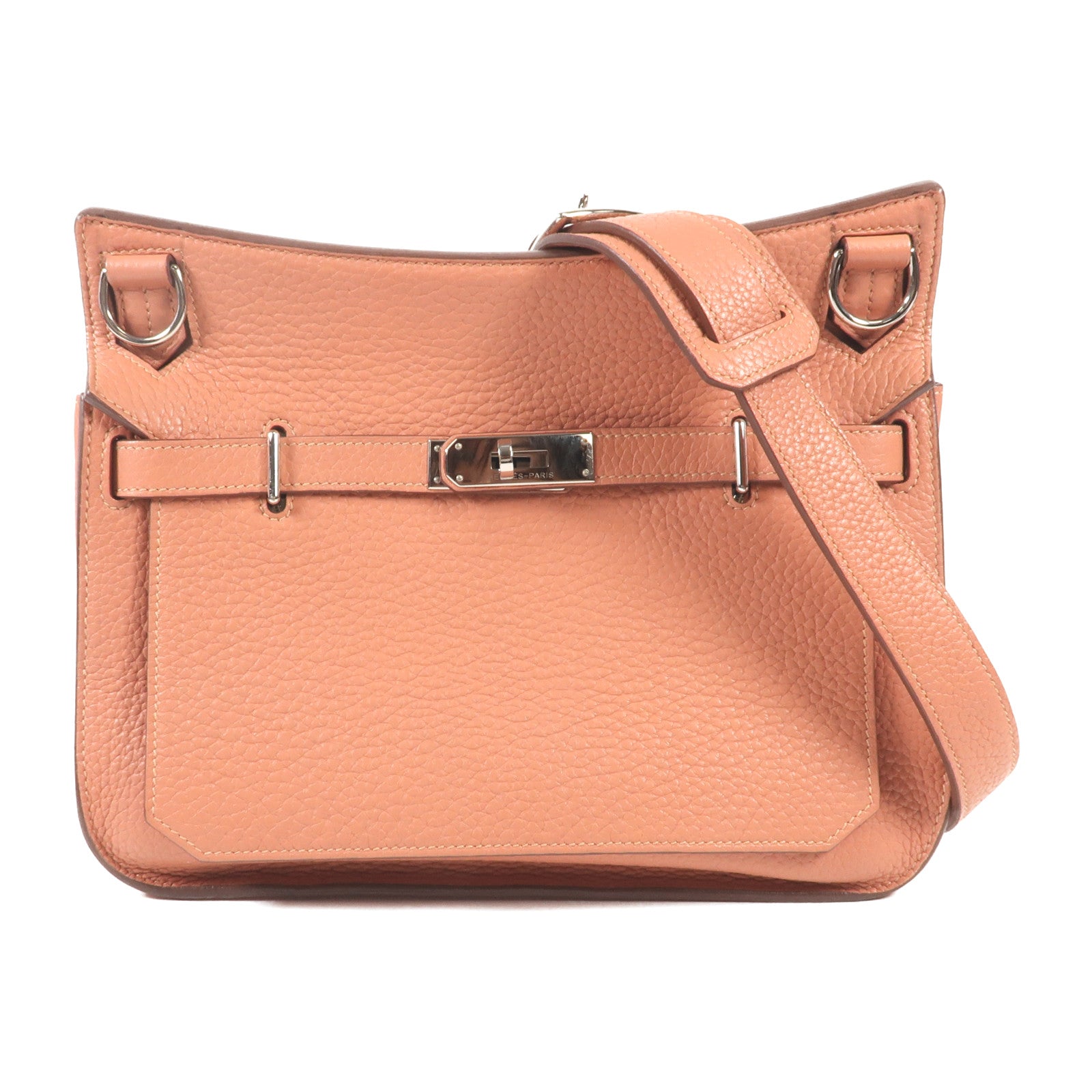 HERMES Clemence皮革Jypsiere 28銀扣肩背袋
