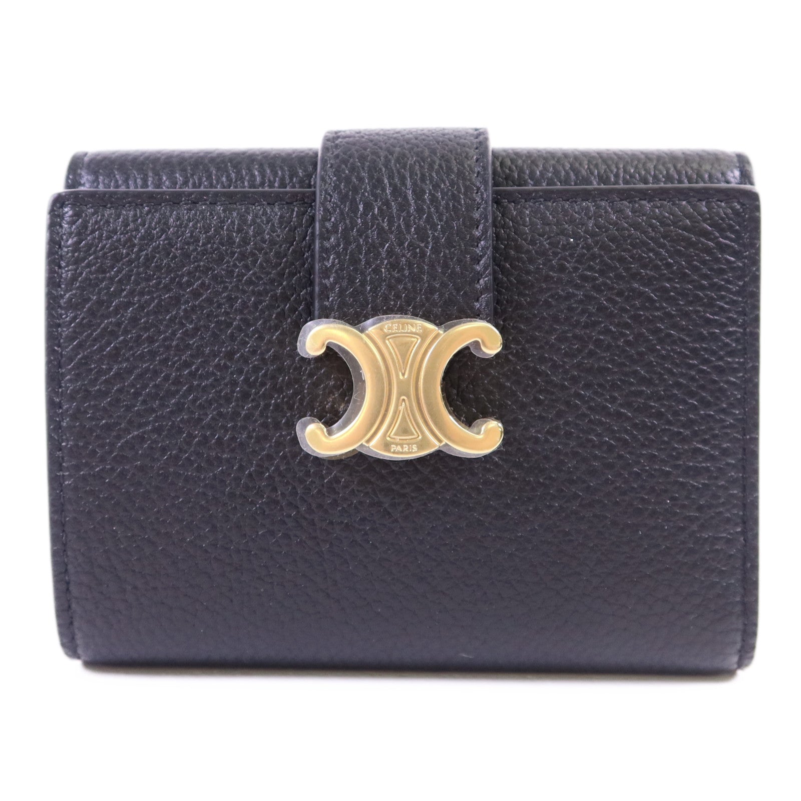 CELINE 牛皮皮革Fine Strap Wallet金扣錢包