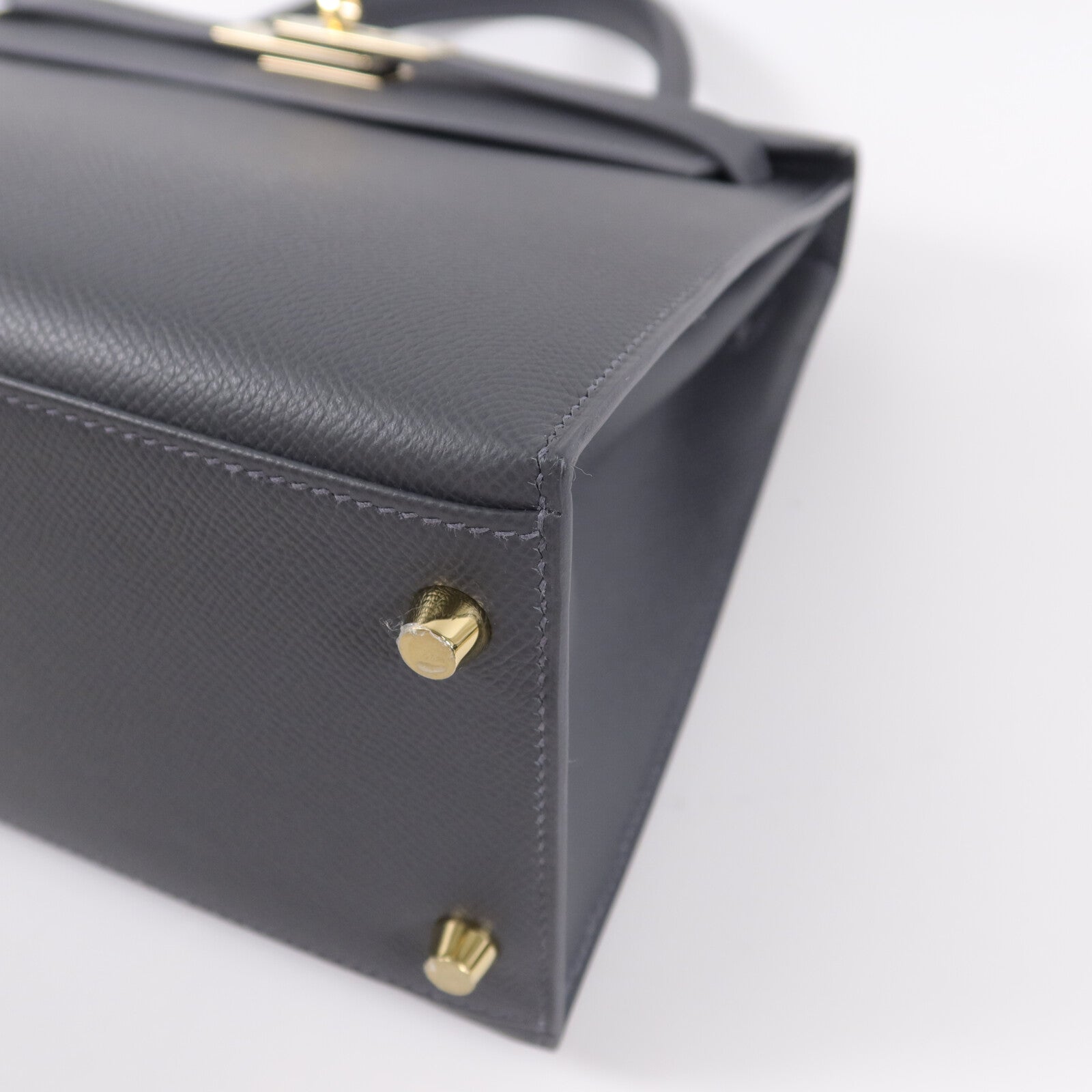 HERMES Epsom皮革Kelly 28手挽肩背兩用袋Ardoise