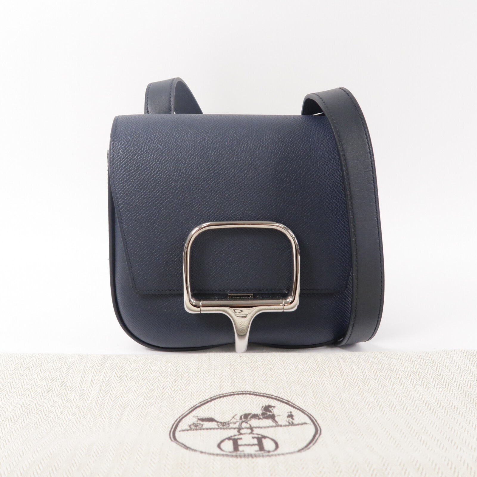 HERMES Epsom皮革Della Cavalleria Mini肩背袋Blue Nuit