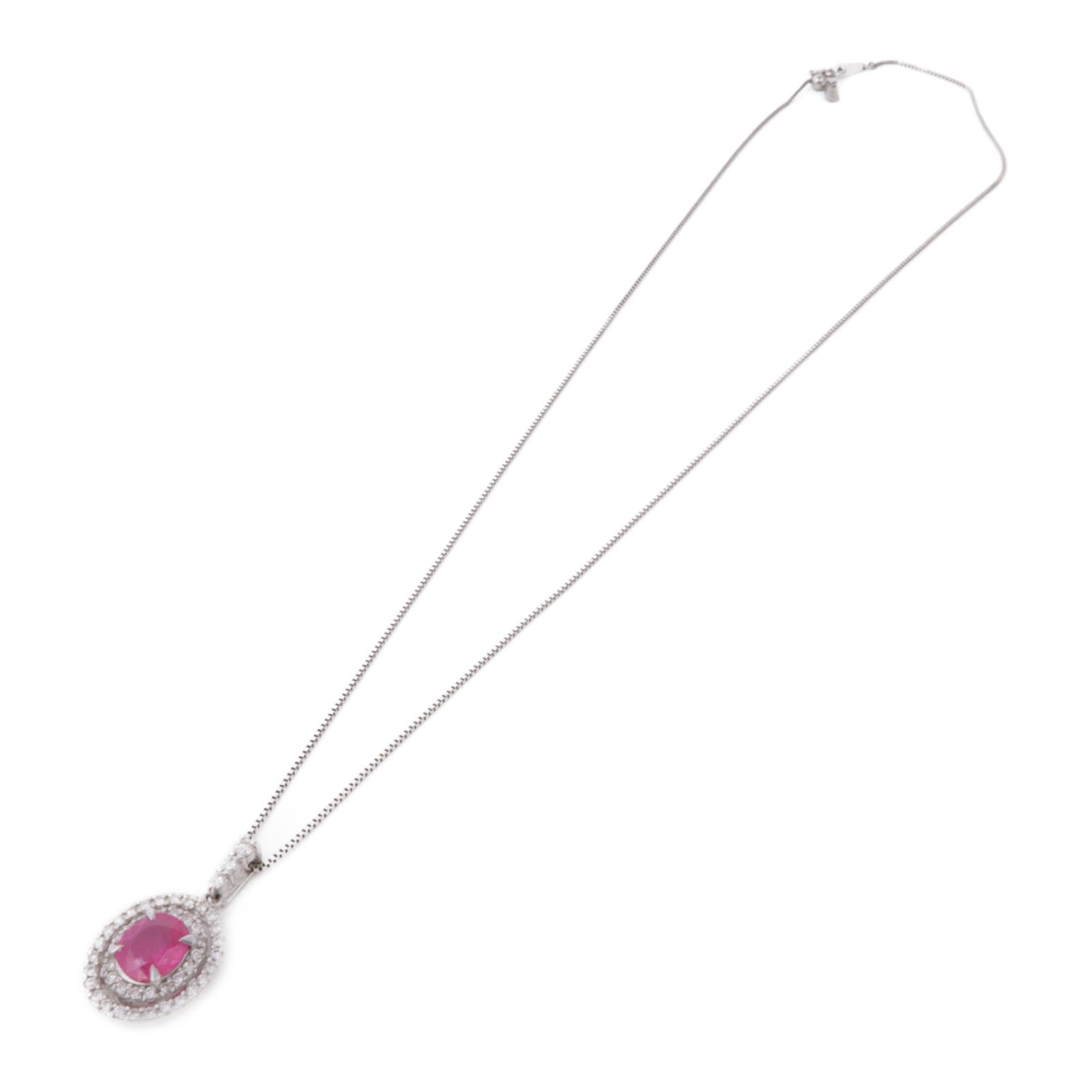 JEWELRY 【激減優惠】PT850/PT900鉑金Ruby/Diamond Necklace紅寶石/鑽石項鍊