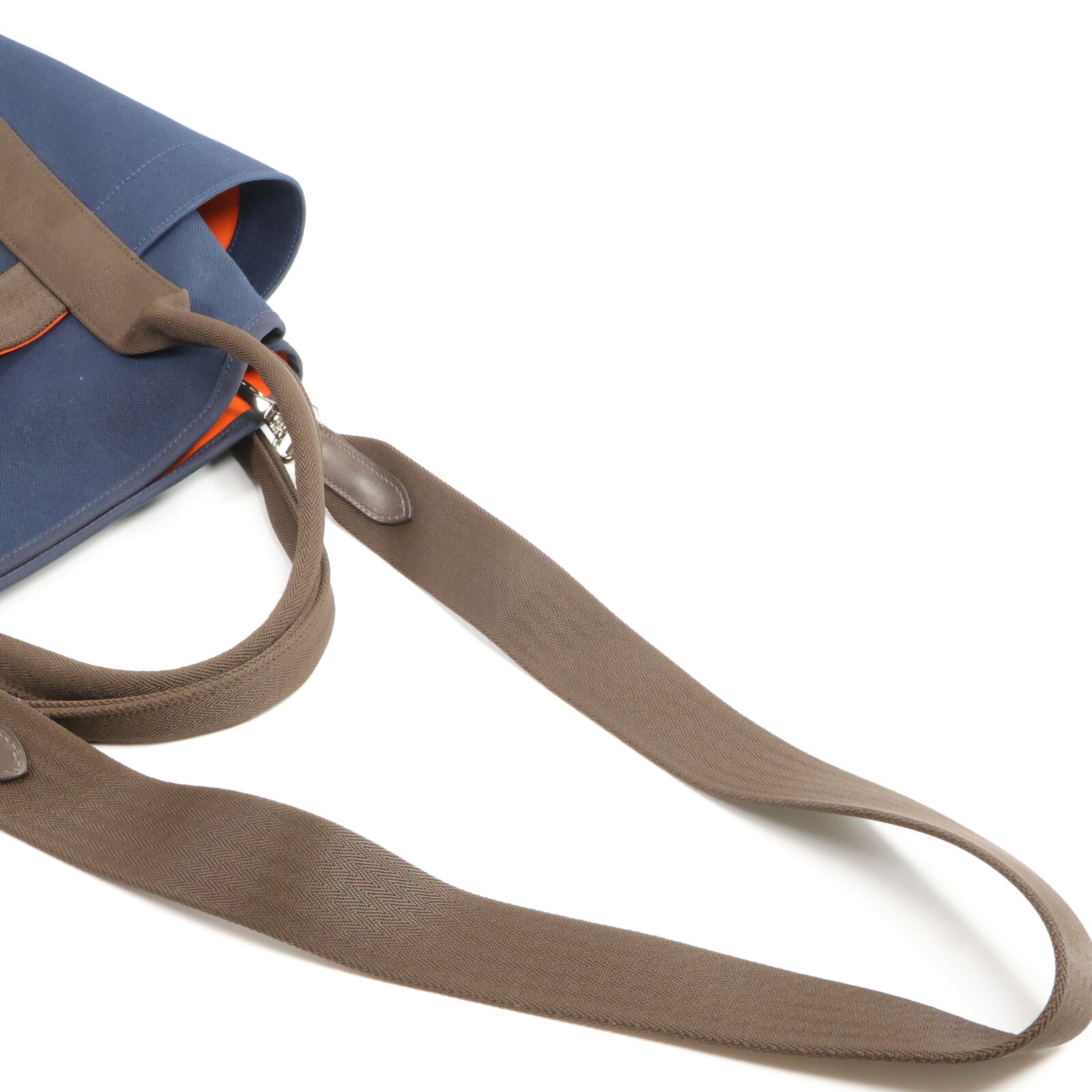 HERMES 帆布Sac De Pansage Groom手挽肩背兩用袋Navy/Feu
