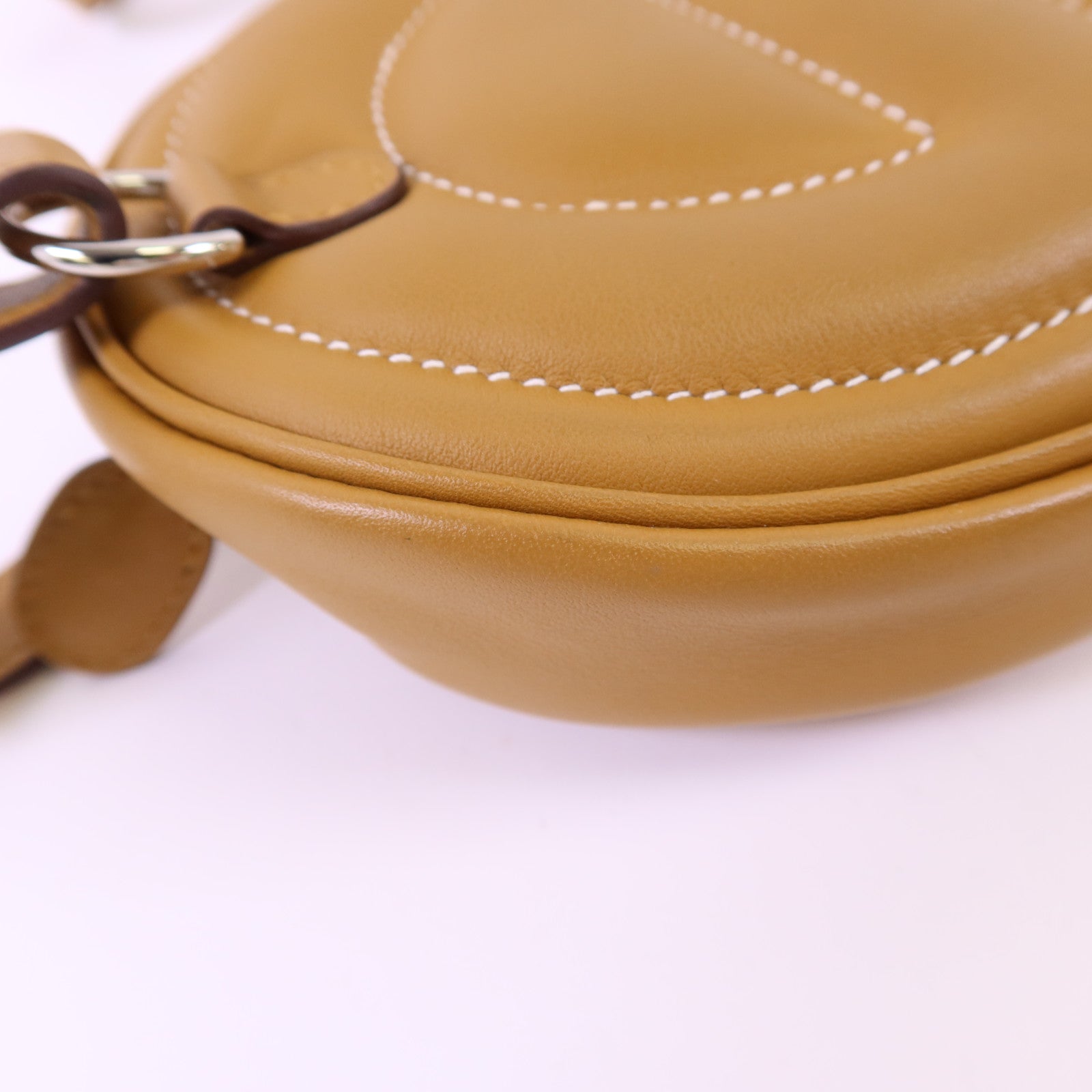 HERMES 【激減優惠】Swift皮革In The Loop Belt Bag銀扣腰包Sesame/Celeste