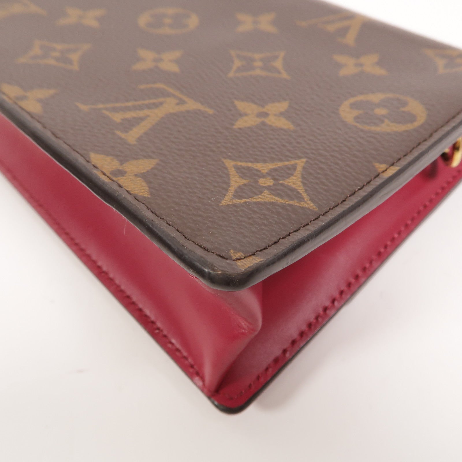 LOUIS VUITTON Monogram Portefeuille Flore金扣鏈帶肩背袋