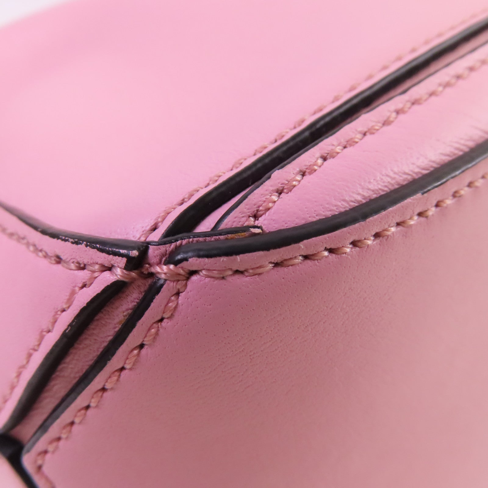 LOEWE 牛皮皮革Small Puzzle 2Way Shoulder Bag銀扣手挽肩背兩用袋粉紅色
