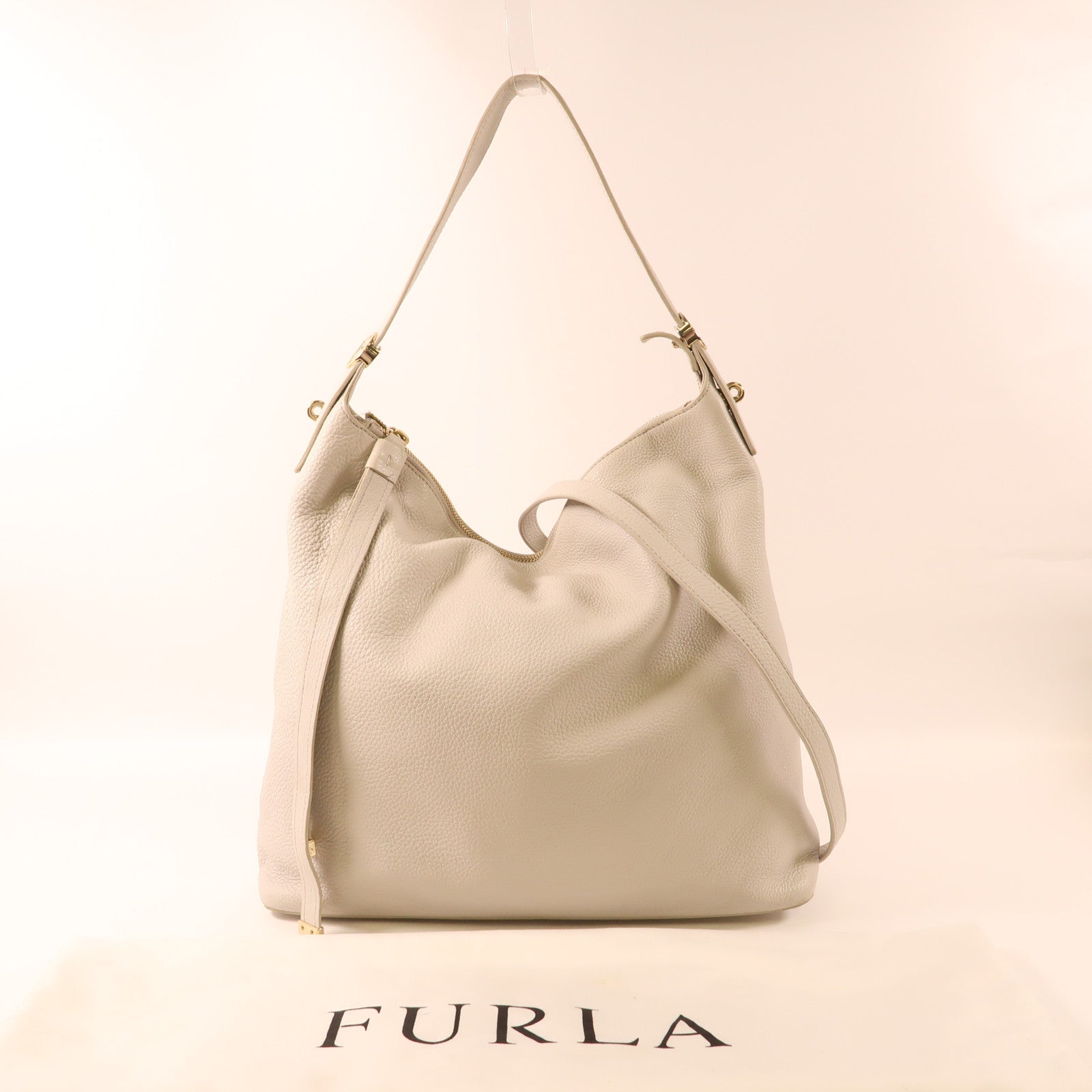 Furla 牛皮皮革2 Way Bag金扣手挽肩背兩用袋