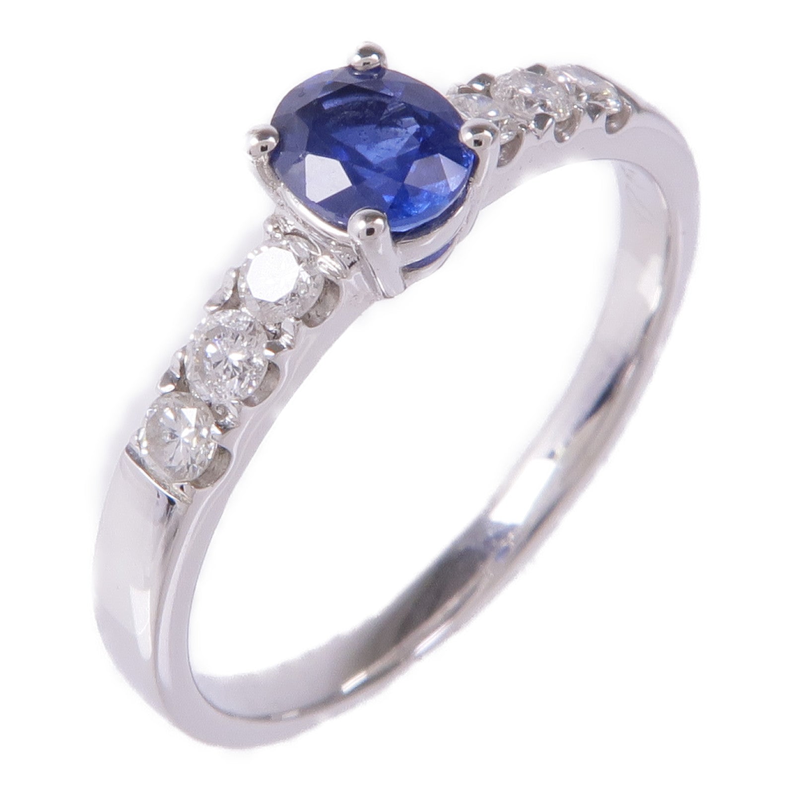 JEWELRY 【激減優惠】18K白金Sapphire/Diamond藍寶石/鑽石戒指US#7.25